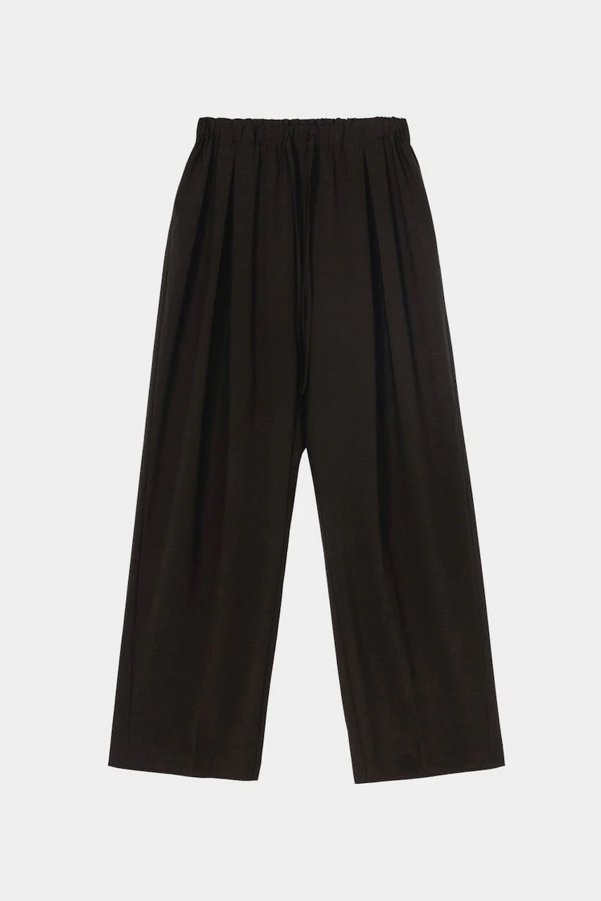 Cordera Pleated Relaxed Pants - Dark Brown - Image 4