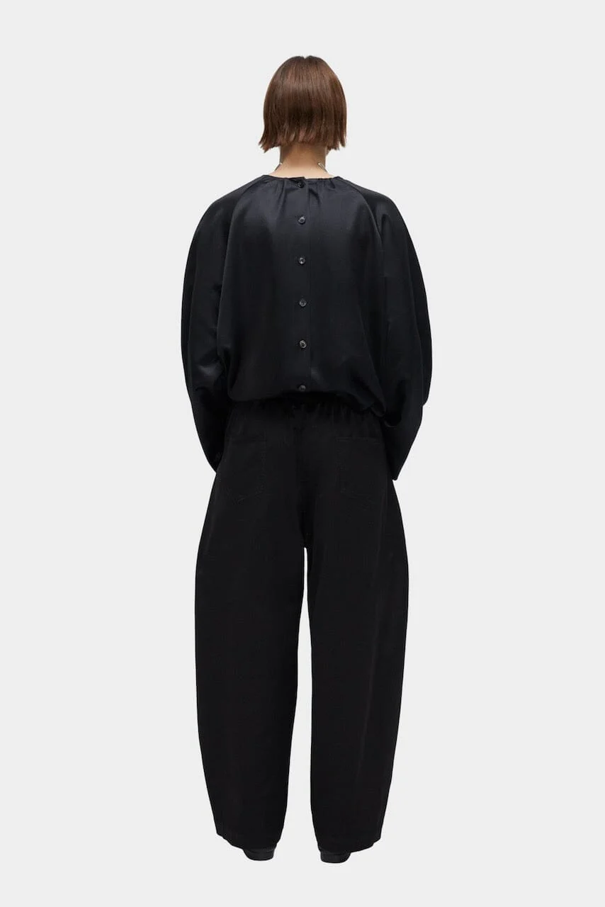 Cordera Satin Curved Pants - Black - Image 3