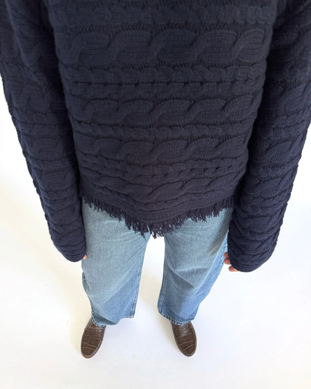 Guest in Residence Cropped Cable Turtleneck Sweater - Image 4