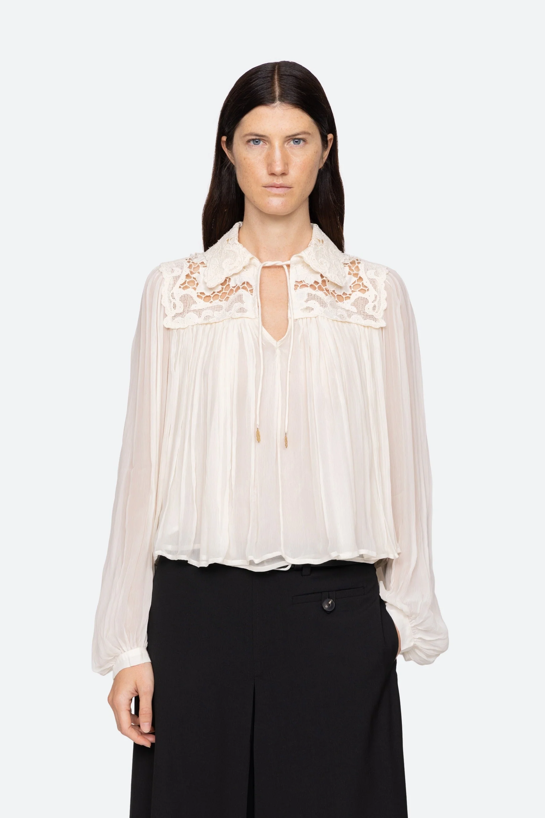 Sea NY Daphne Lace Long Sleeve Top - Image 3