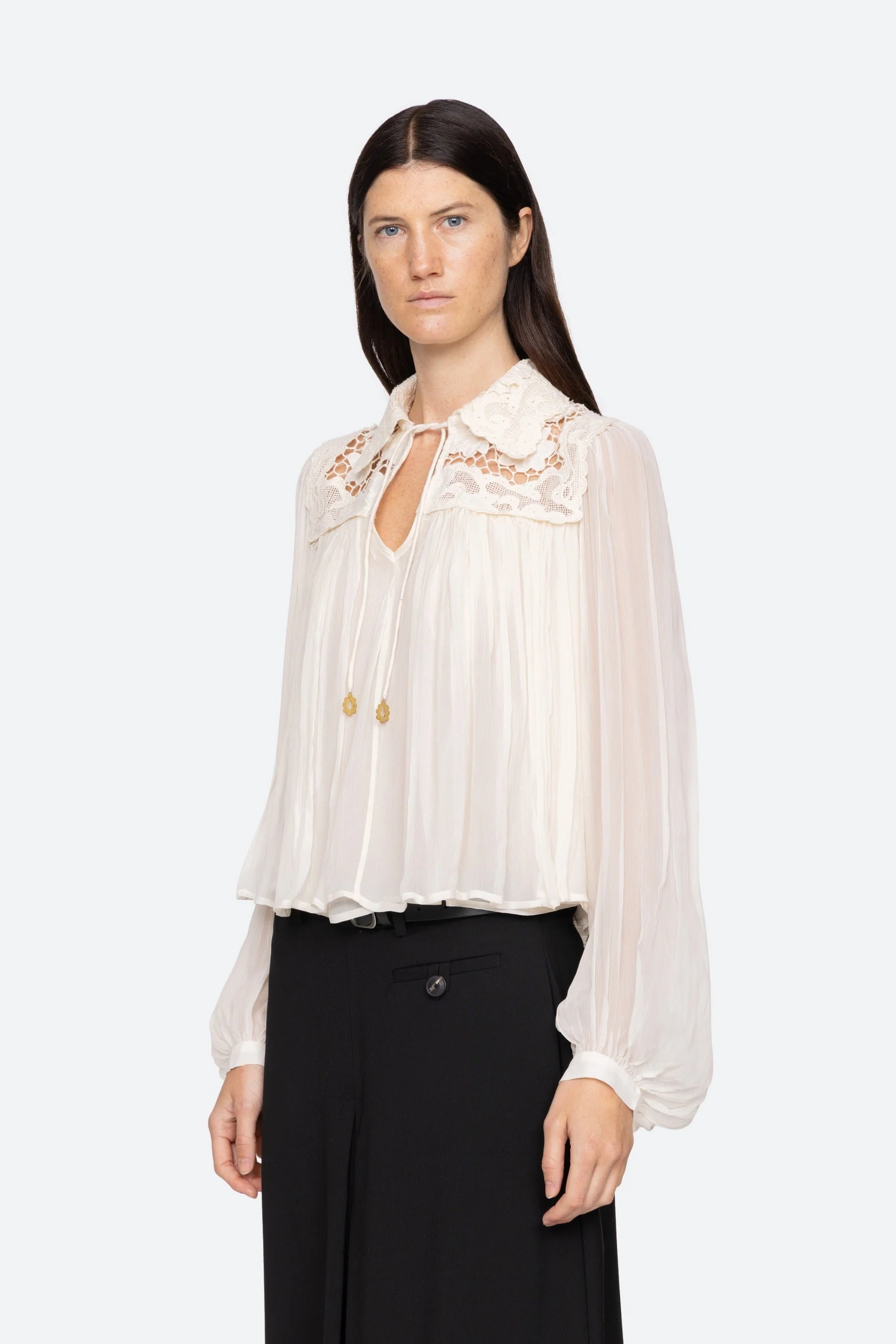 Sea NY Daphne Lace Long Sleeve Top - Image 4
