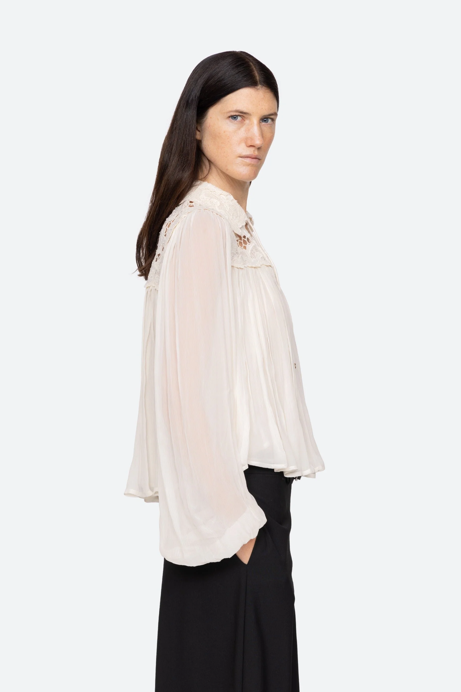 Sea NY Daphne Lace Long Sleeve Top - Image 5