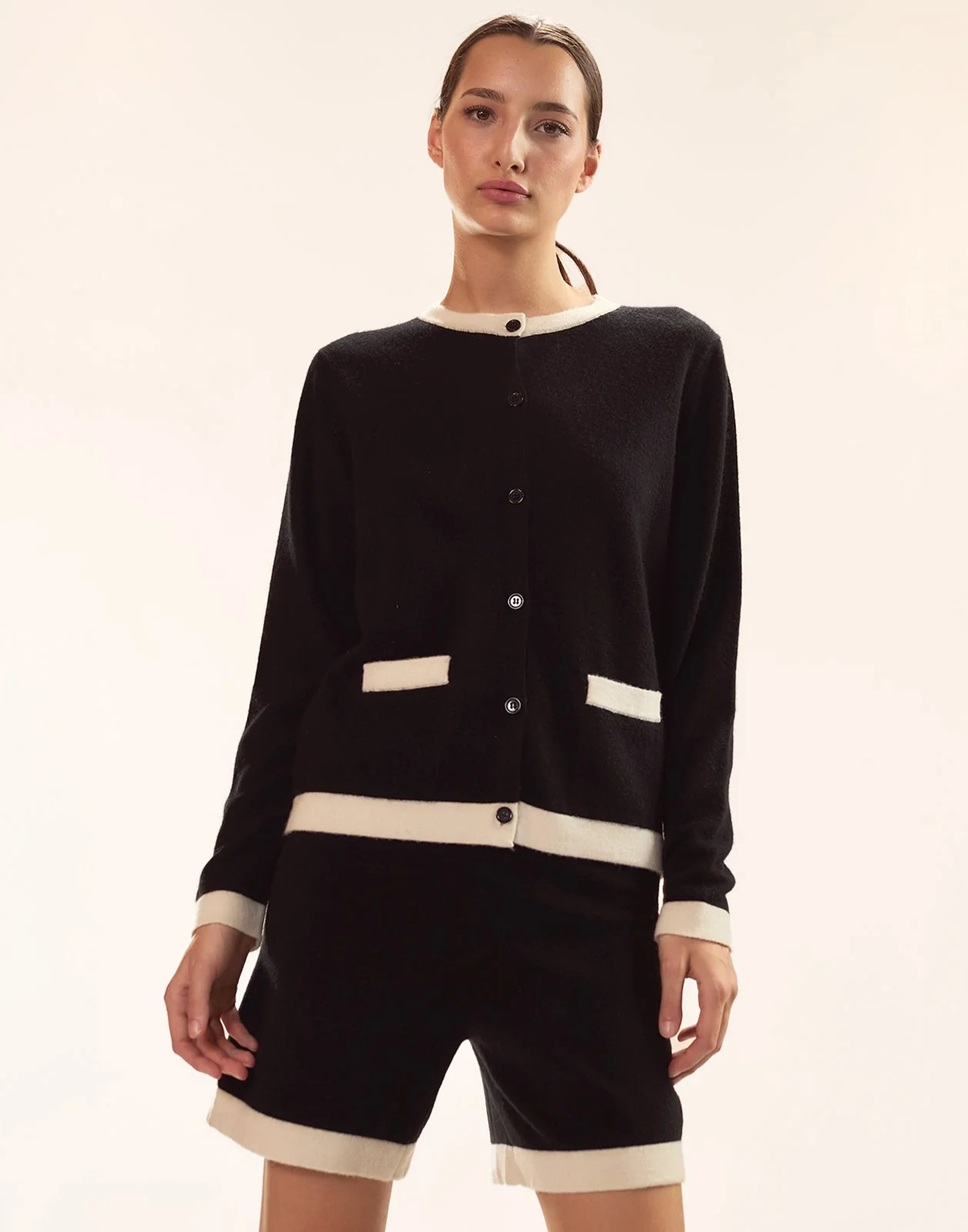 Cynthia Rowley Noa Knit Shorts - Black/White