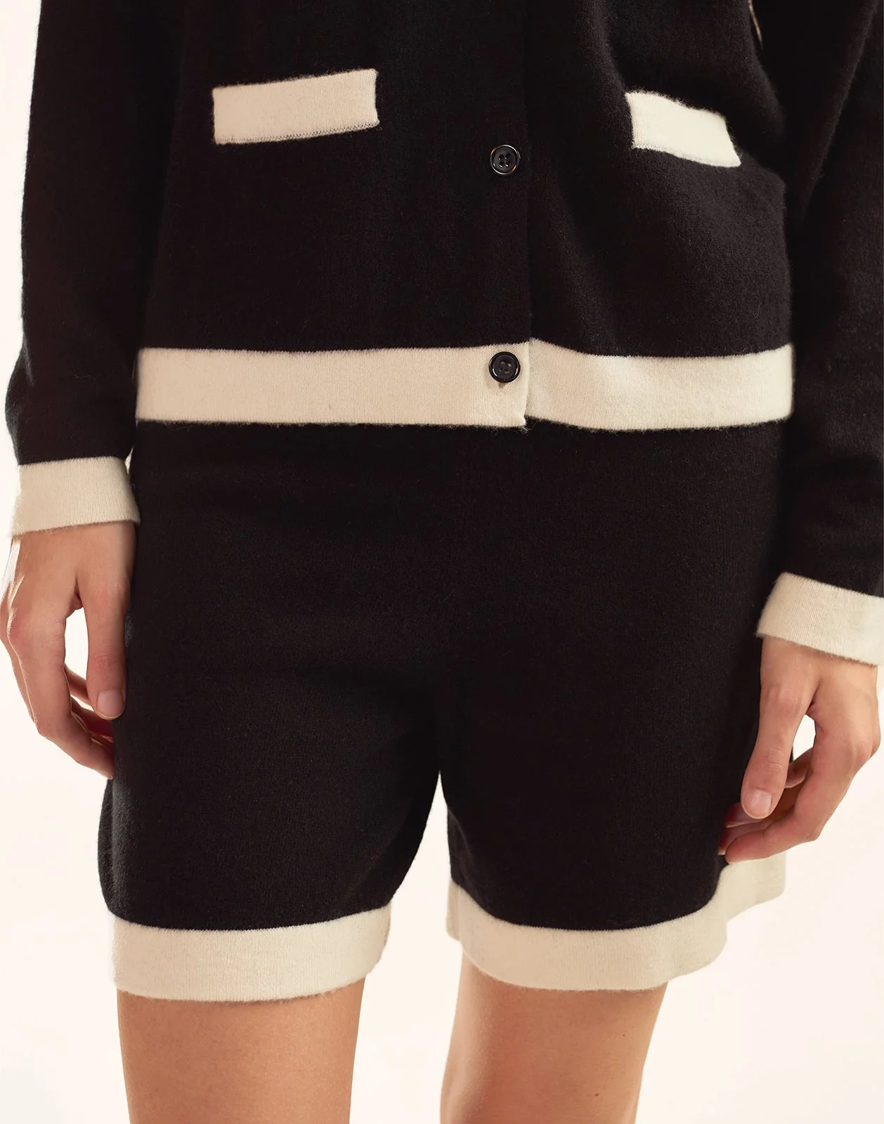 Cynthia Rowley Noa Knit Shorts - Black/White - Image 5