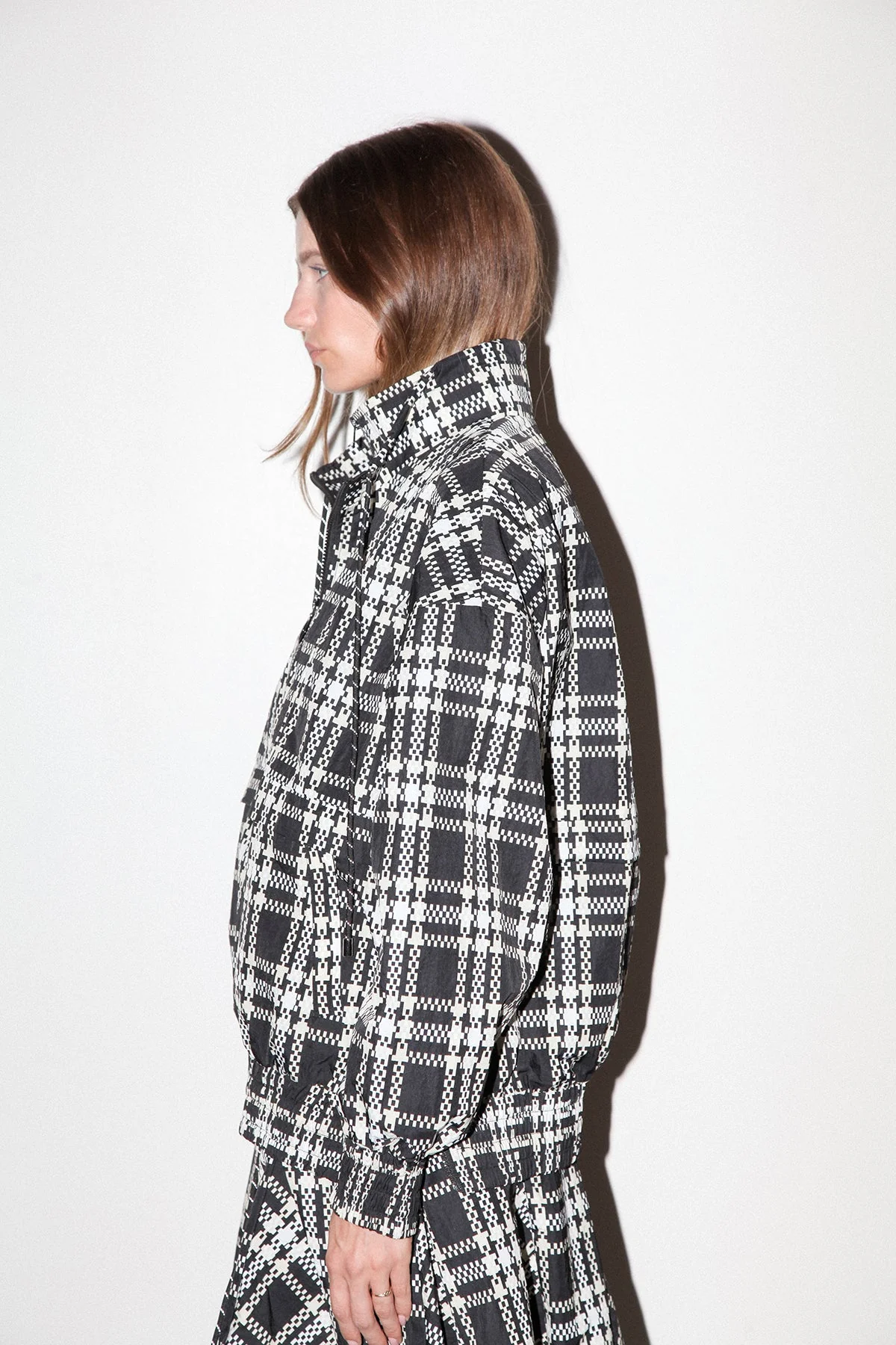 KkCo Plaid Trail Double Mockneck Top - Black Plaid - Image 4