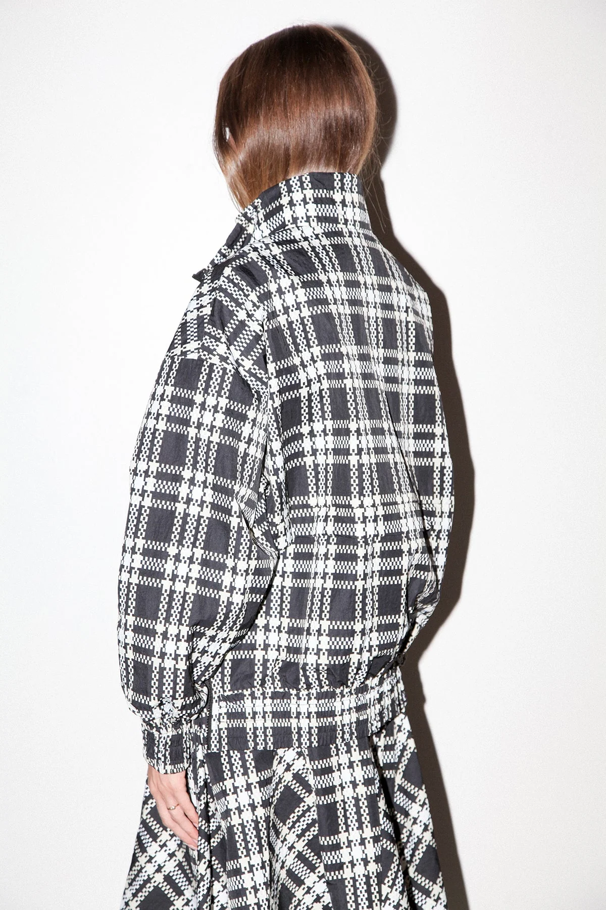 KkCo Plaid Trail Double Mockneck Top - Black Plaid - Image 7