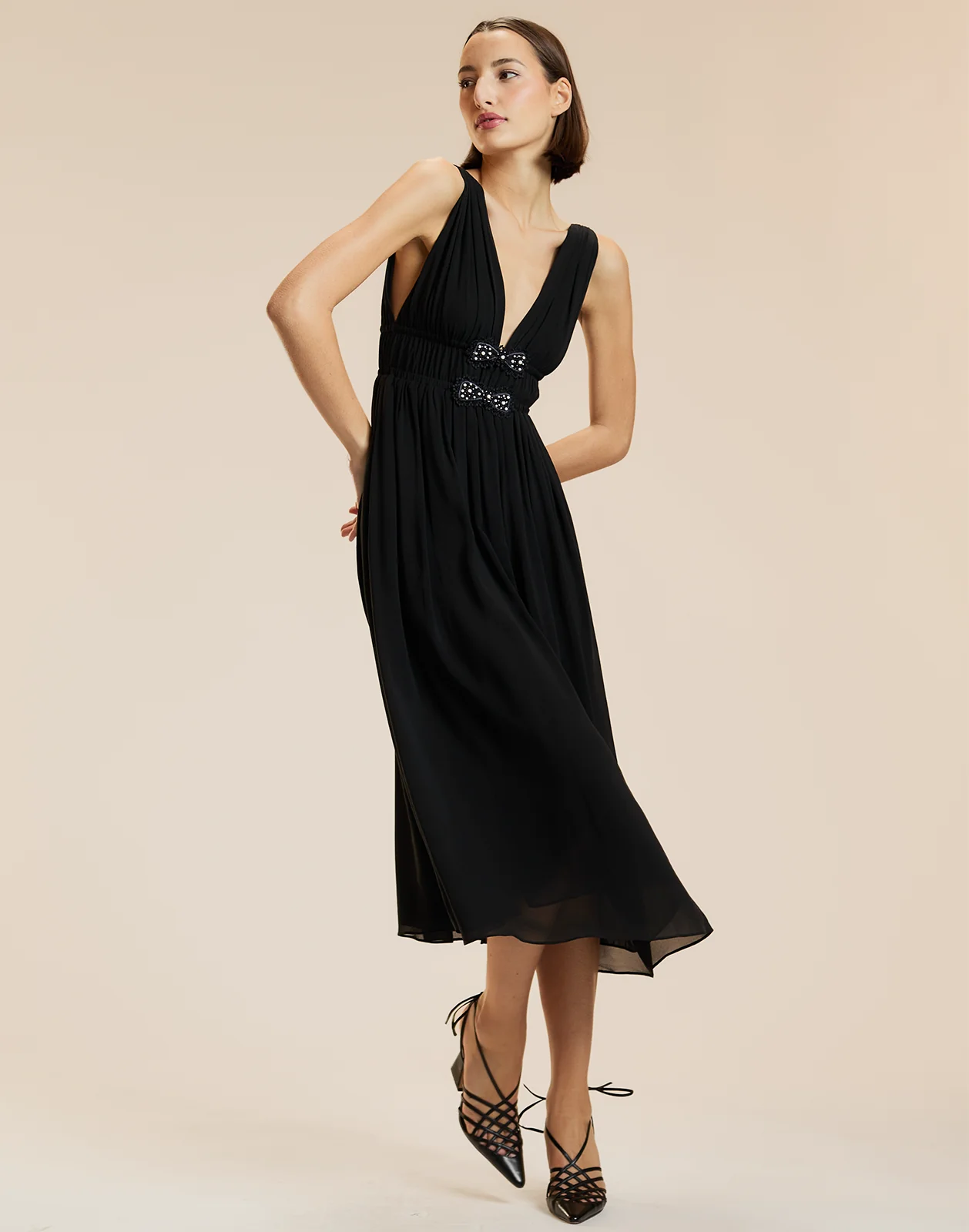 Cynthia Rowley Amelie Silk Midi Dress - Black