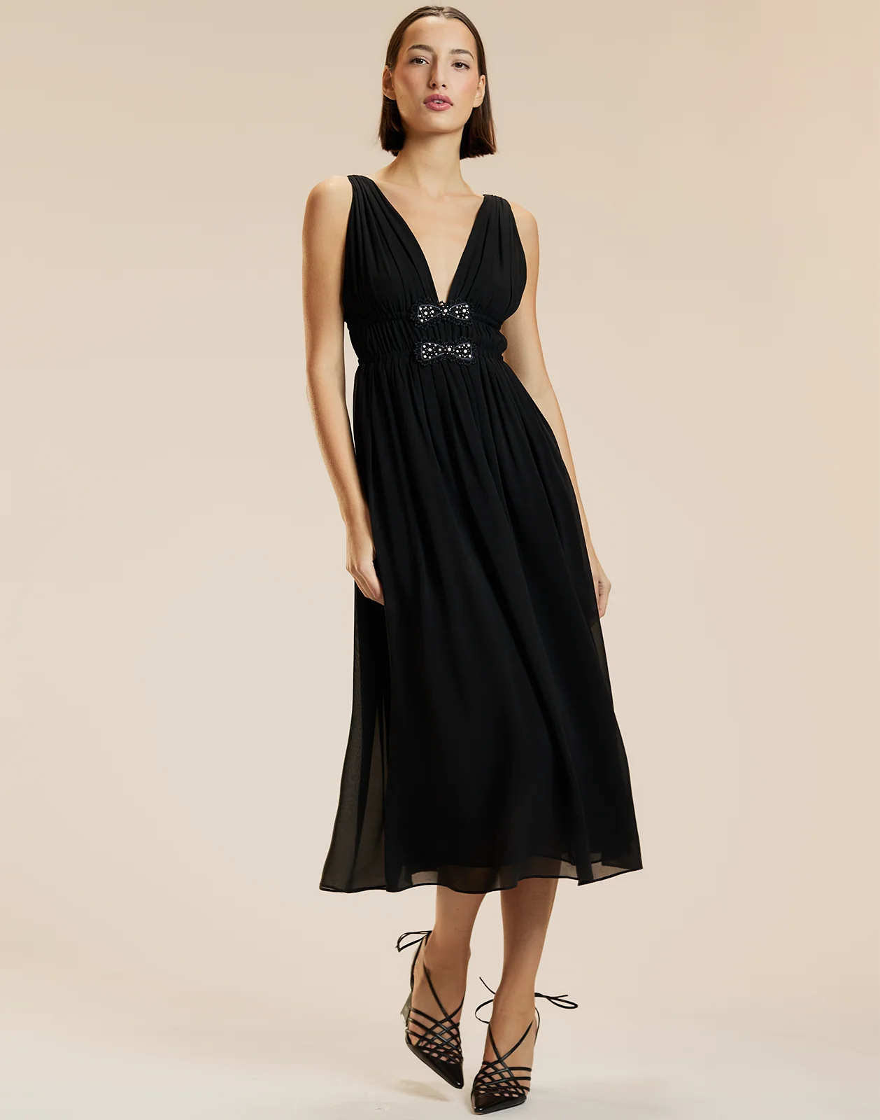 Cynthia Rowley Amelie Silk Midi Dress - Black - Image 2