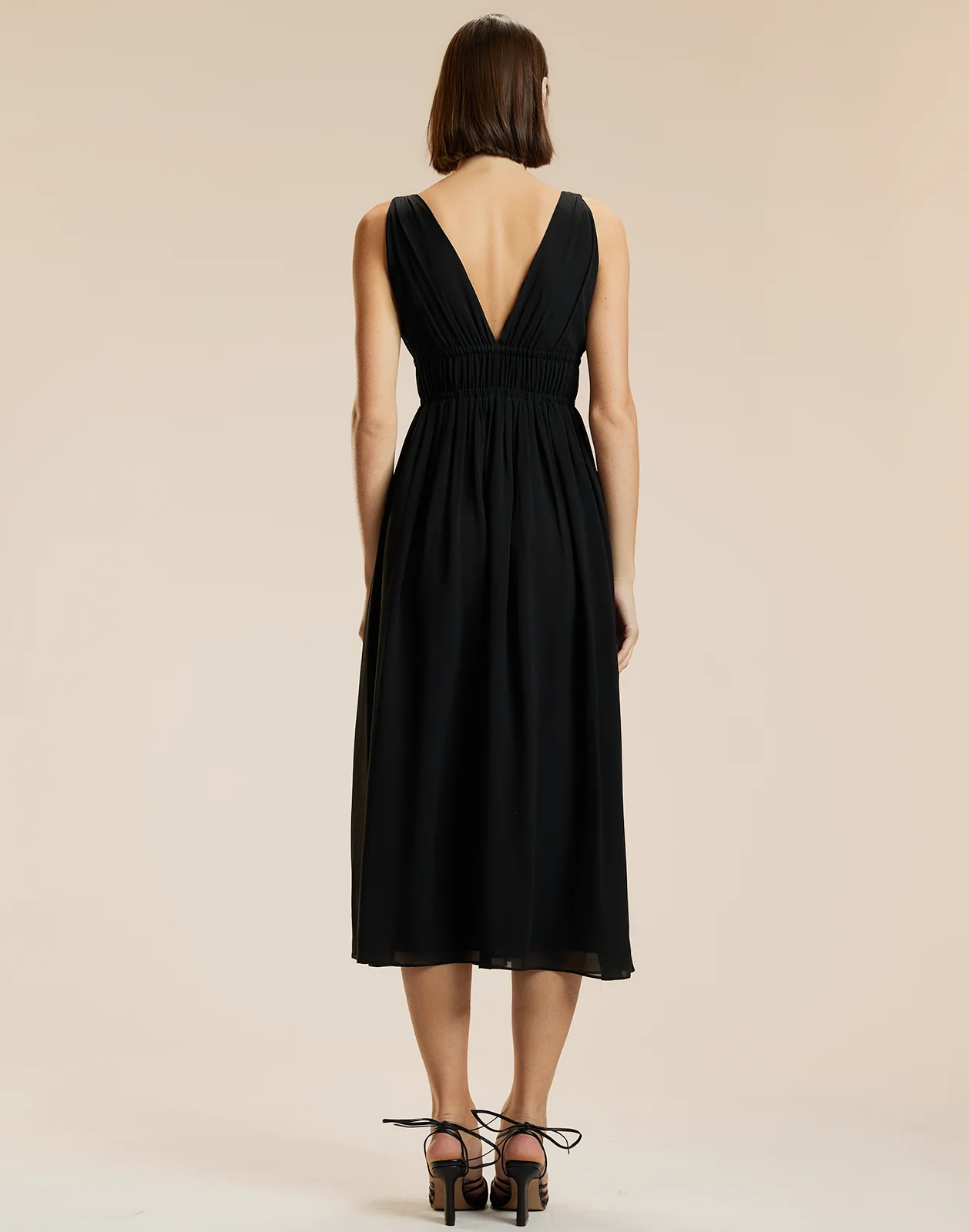 Cynthia Rowley Amelie Silk Midi Dress - Black - Image 3