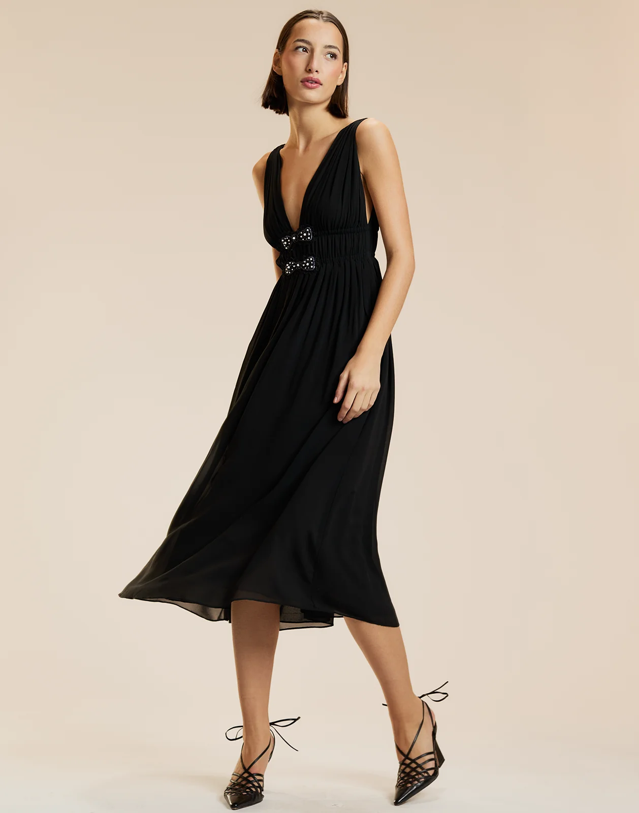 Cynthia Rowley Amelie Silk Midi Dress - Black - Image 5