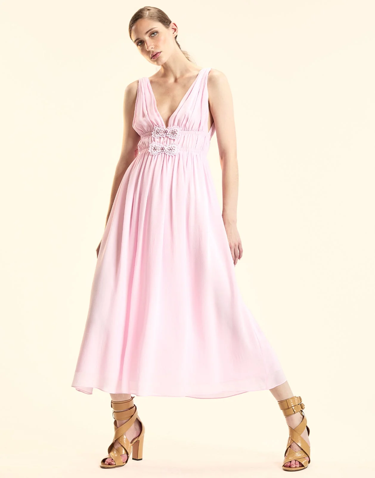 Cynthia Rowley Amelie Silk Midi Dress - Pink - Image 3
