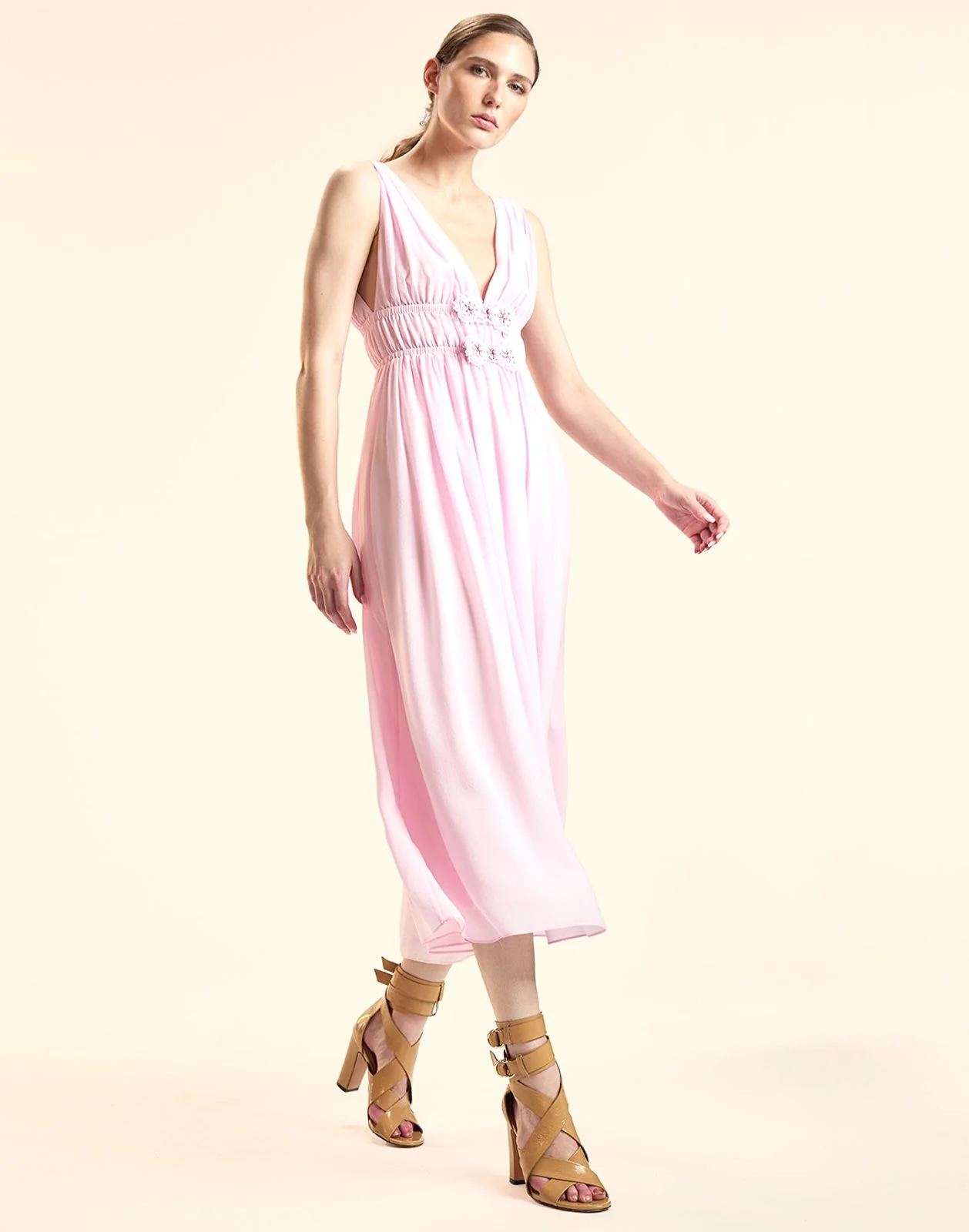 Cynthia Rowley Amelie Silk Midi Dress - Pink - Image 4