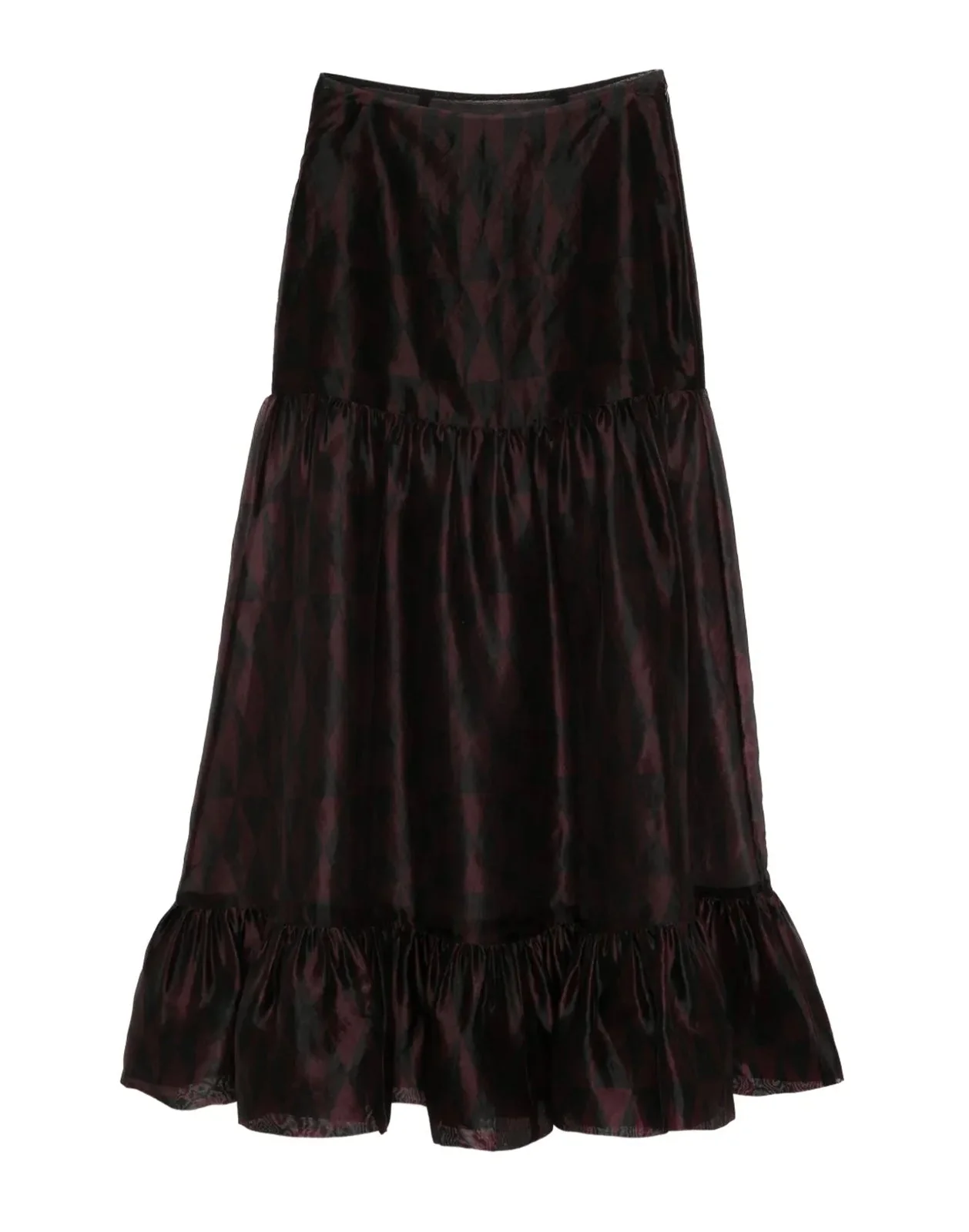 Cynthia Rowley Eugenia Organza Skirt - Black/Burgundy - Image 5