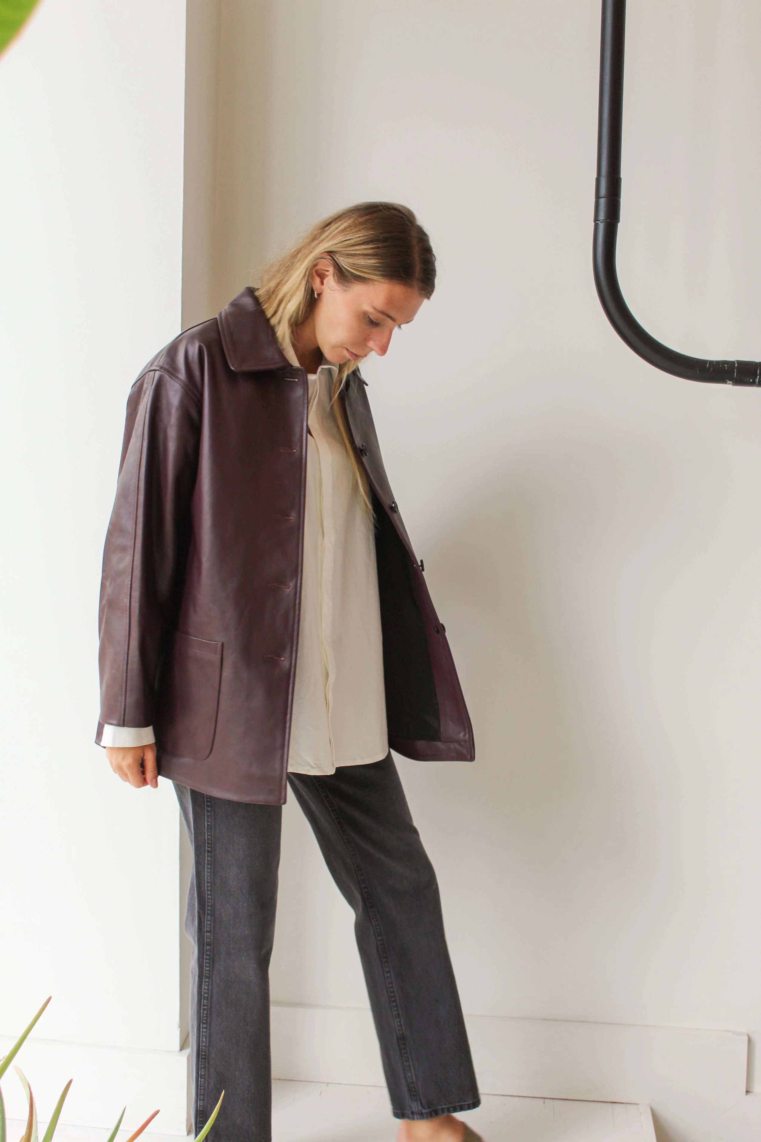 CAWLEY STUDIO Leather Quinn Jacket - Plum - Image 5