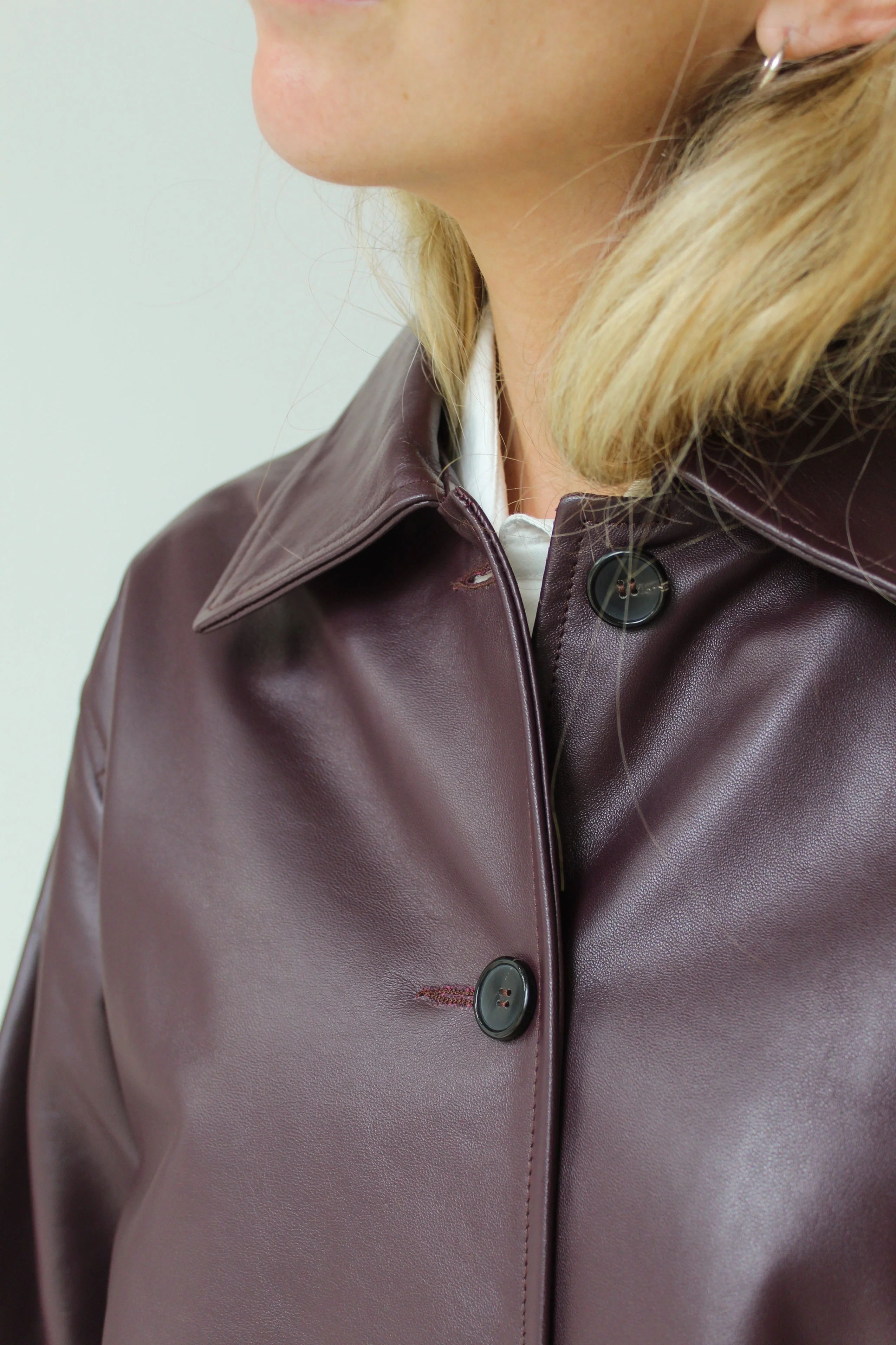 CAWLEY STUDIO Leather Quinn Jacket - Plum - Image 9