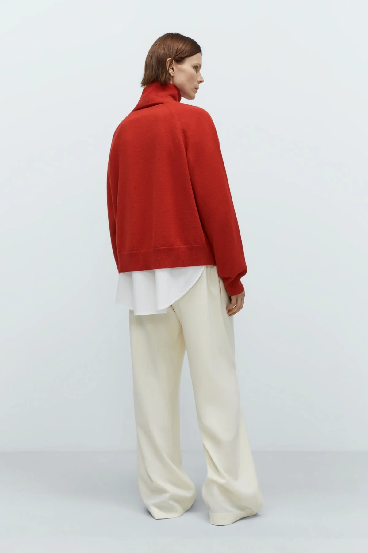 Cordera Merino Wool Button Sweater - Red - Image 4
