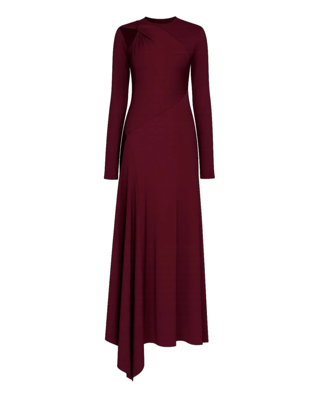 Victoria Beckham Twist Armhole Detail Midi Dress - Merlot
