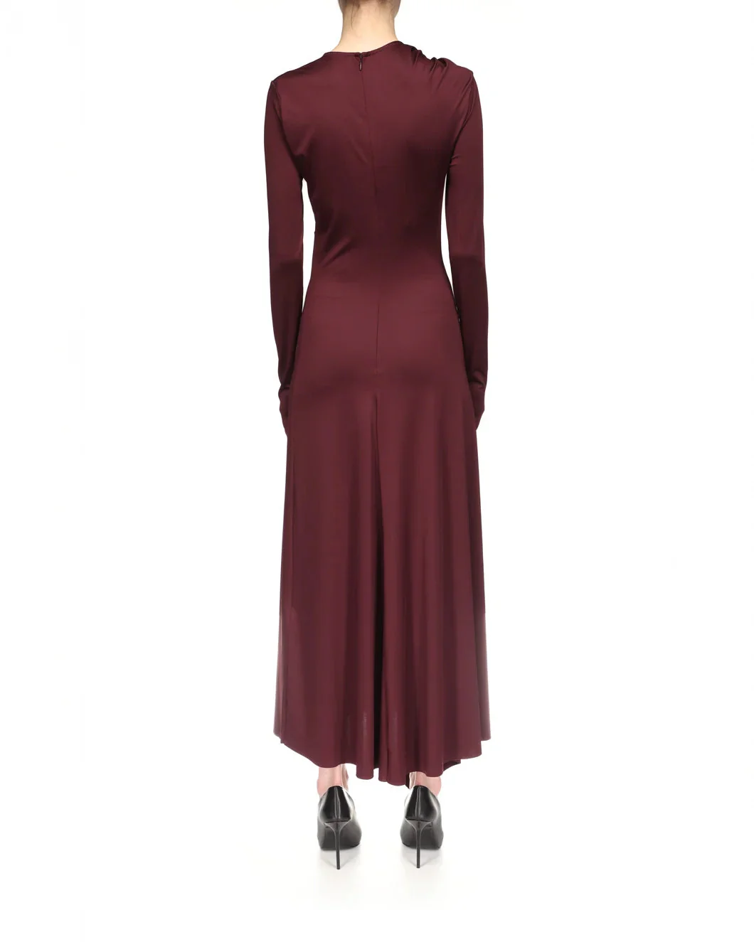 Victoria Beckham Twist Armhole Detail Midi Dress - Merlot - Image 3