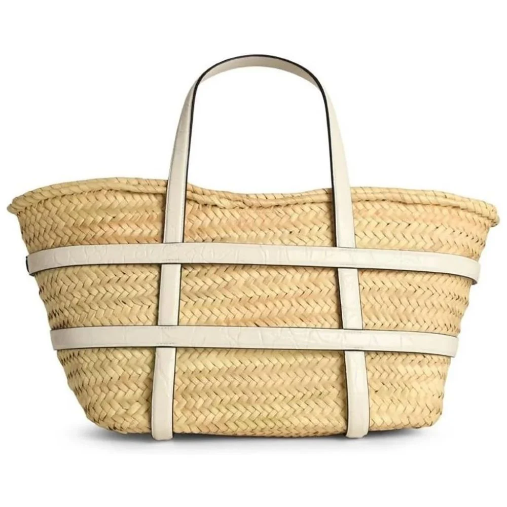 Tory Burch Ella Straw Basket Tote Bag - Blanc - Image 2