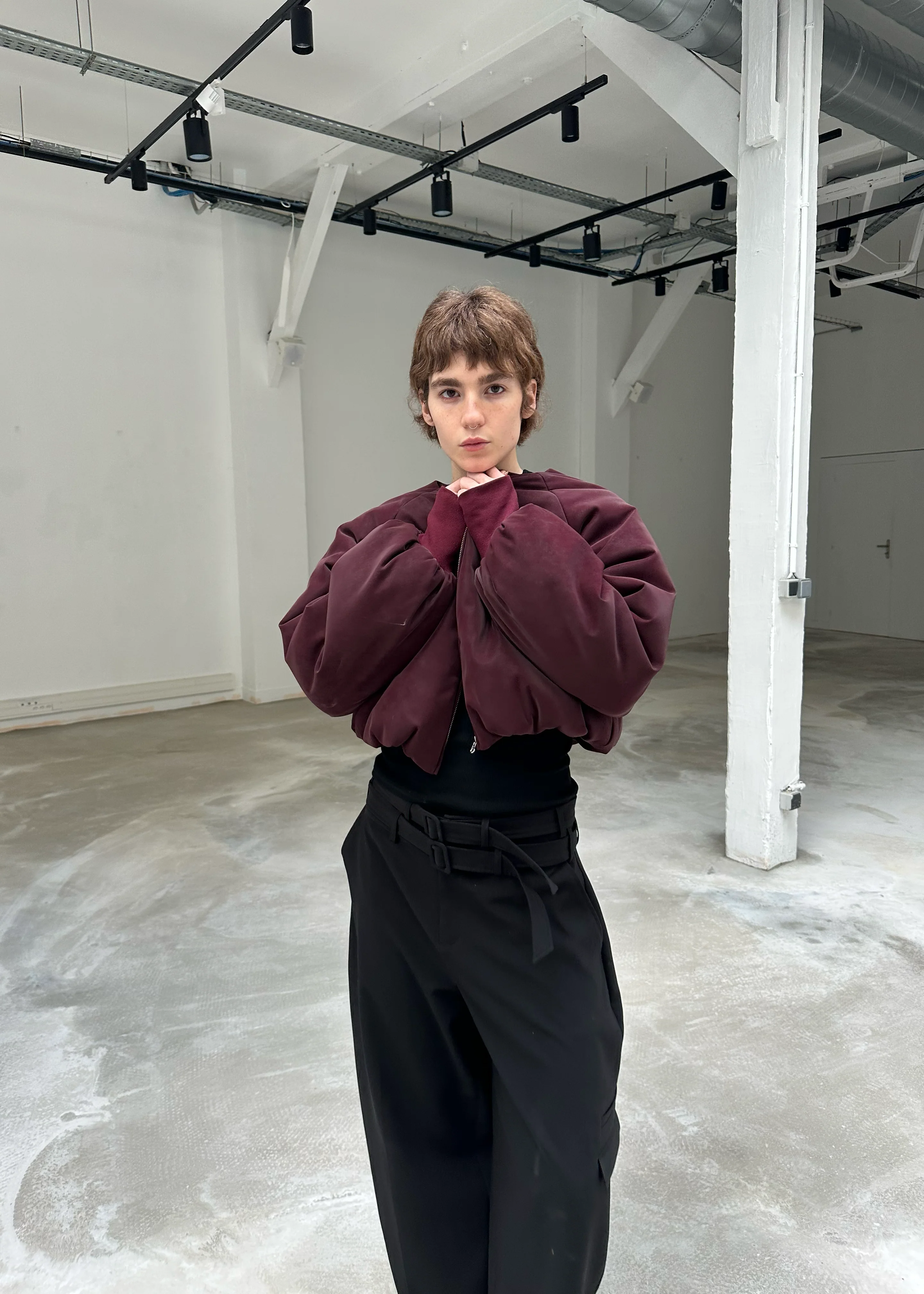 SAEMDI Bordeaux Bomber Jacket - Image 2