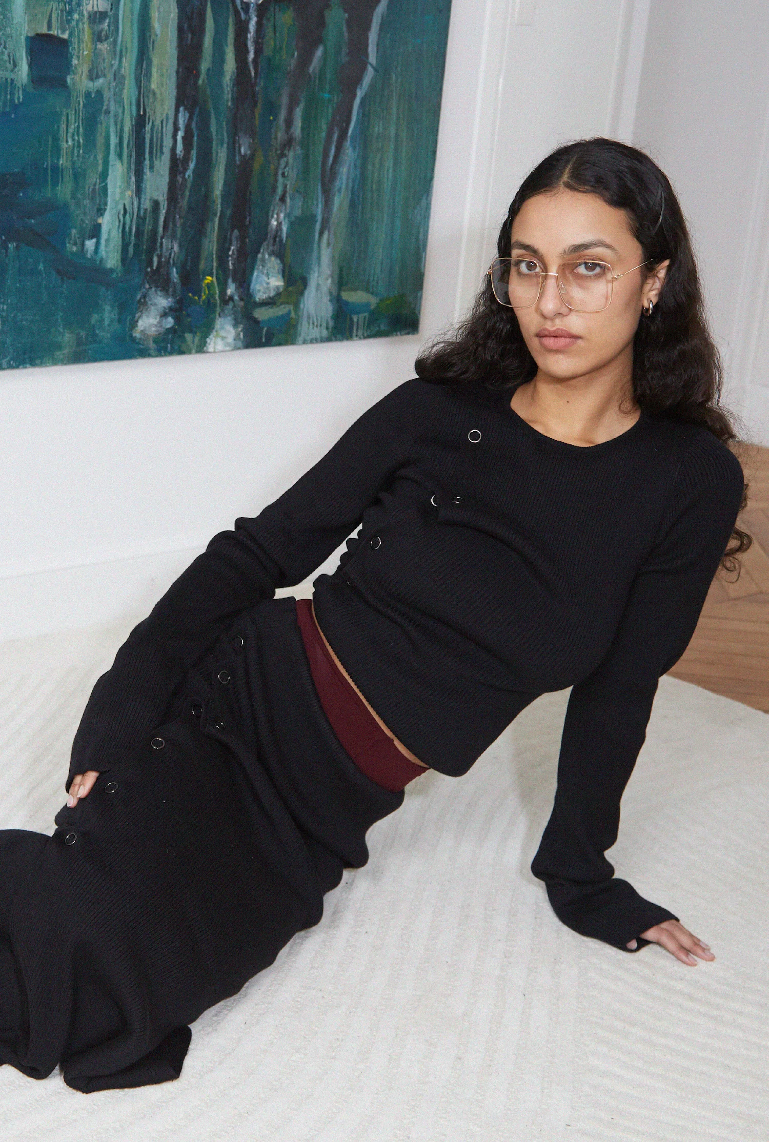 SAEMDI Deconstructed Rib Skirt - Image 5