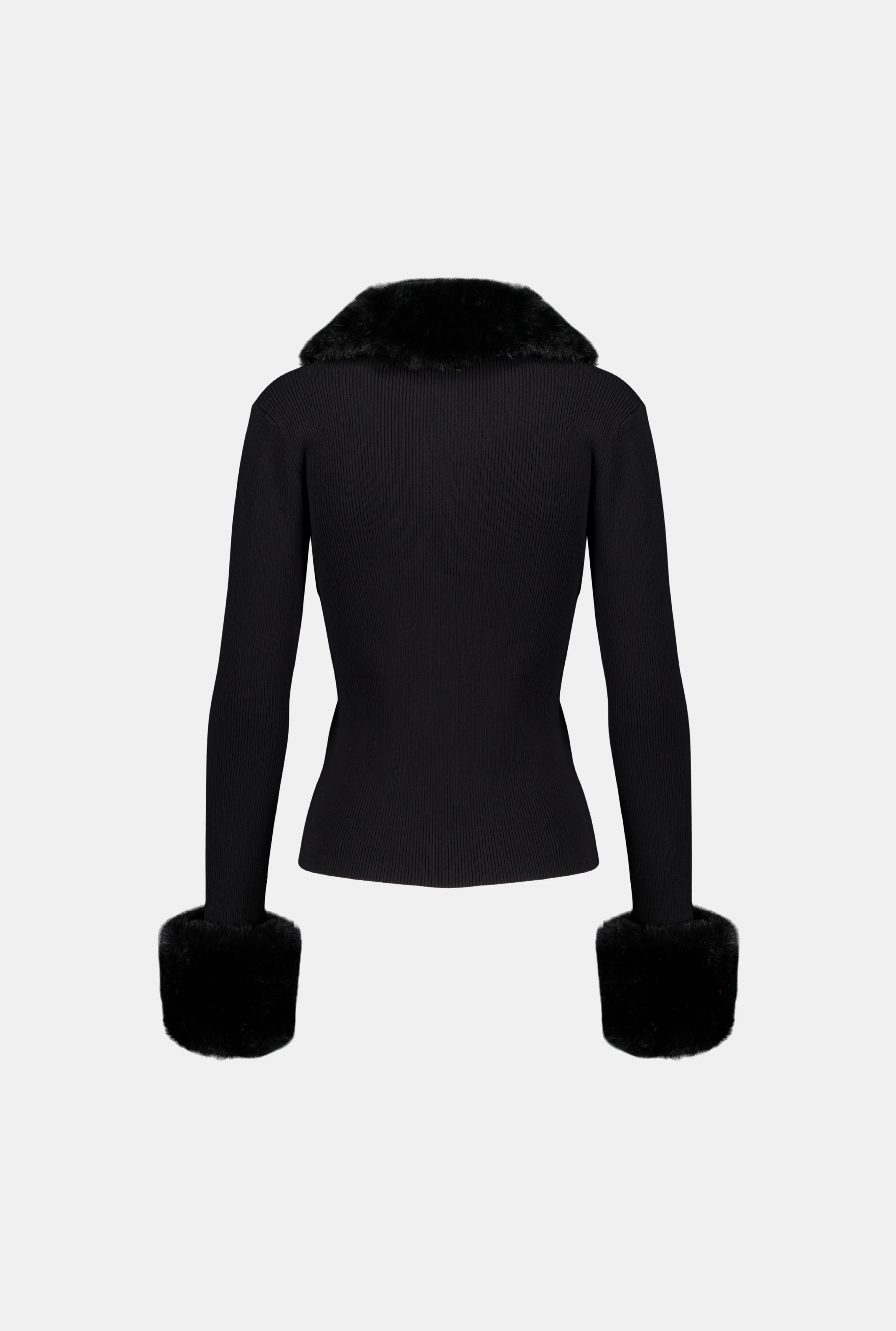 SAEMDI Faux Fur Trim Cardigan - Image 2