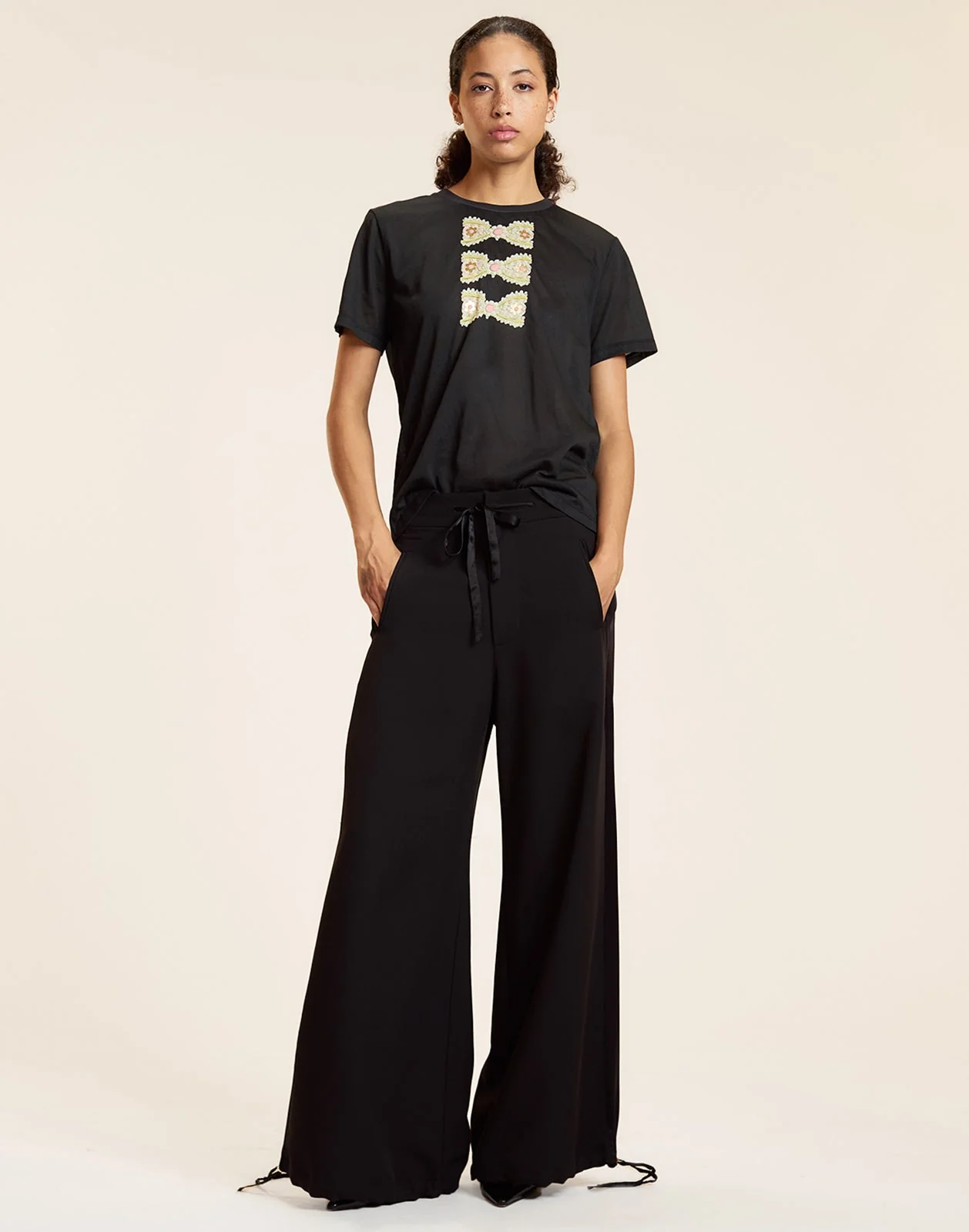 Cynthia Rowley Foil Printed Tee - Black Multi - Image 3