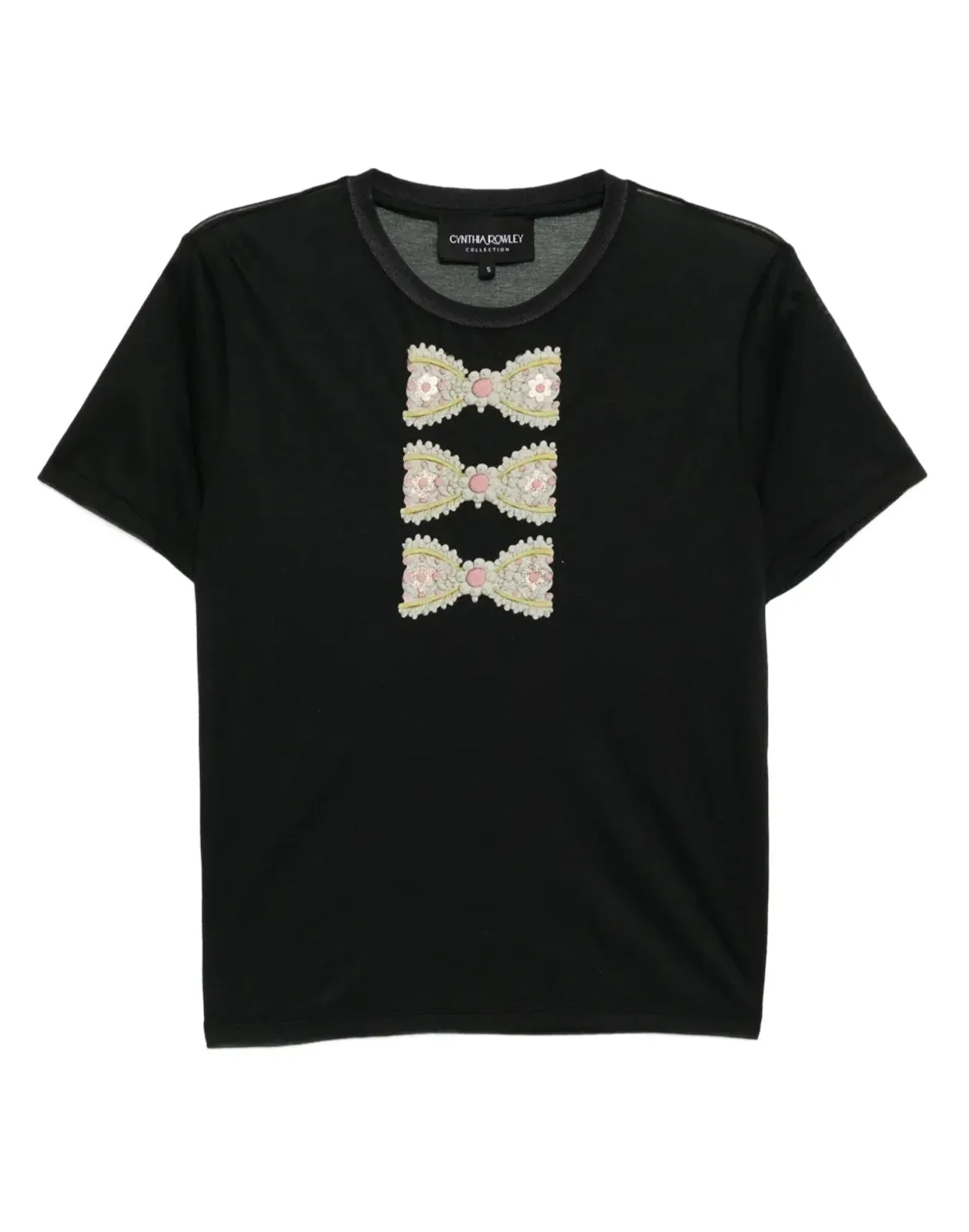 Cynthia Rowley Foil Printed Tee - Black Multi - Image 7