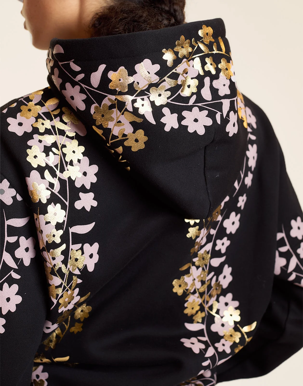 Cynthia Rowley Gold Foil Hoodie - Black/Gold - Image 4