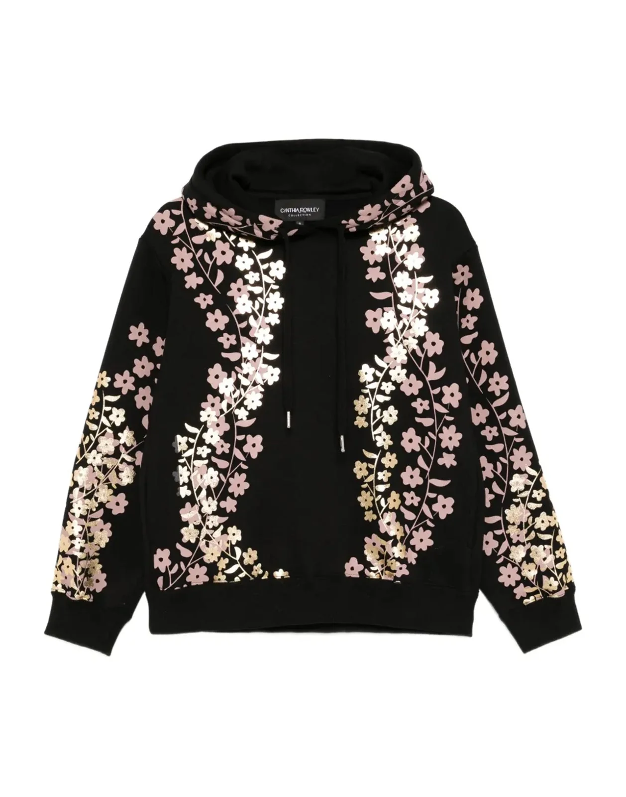 Cynthia Rowley Gold Foil Hoodie - Black/Gold - Image 6