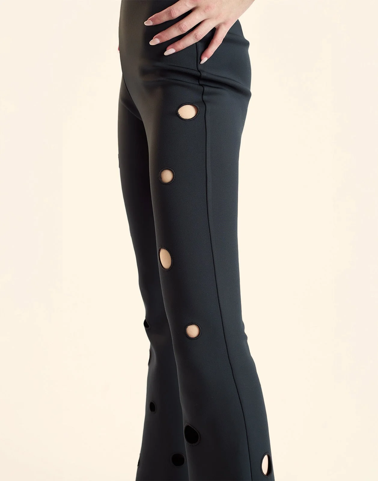 Cynthia Rowley Peekaboo Bonded Pant - Black - Image 5