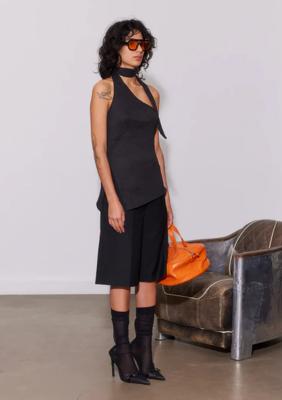 SAEMDI One Shoulder Scarf Top - Image 2
