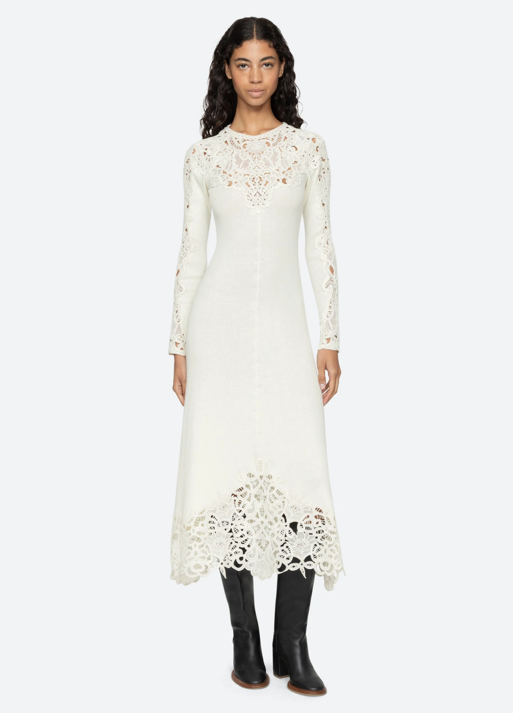 Sea NY Adelina L/S Dress - Cream - Image 2