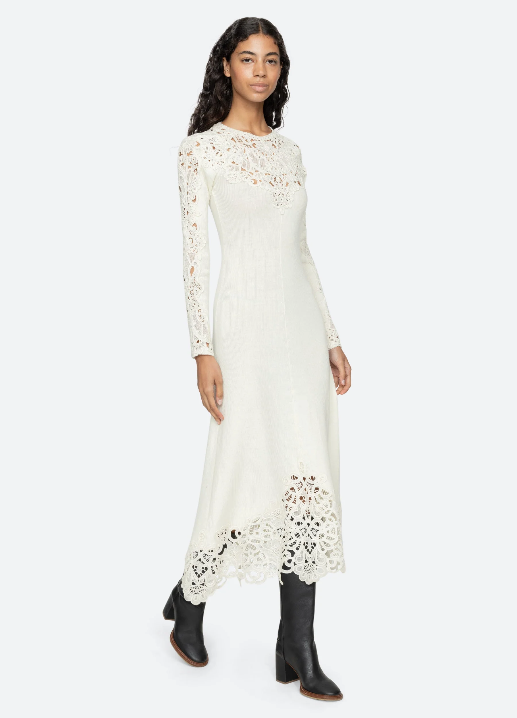 Sea NY Adelina L/S Dress - Cream - Image 6