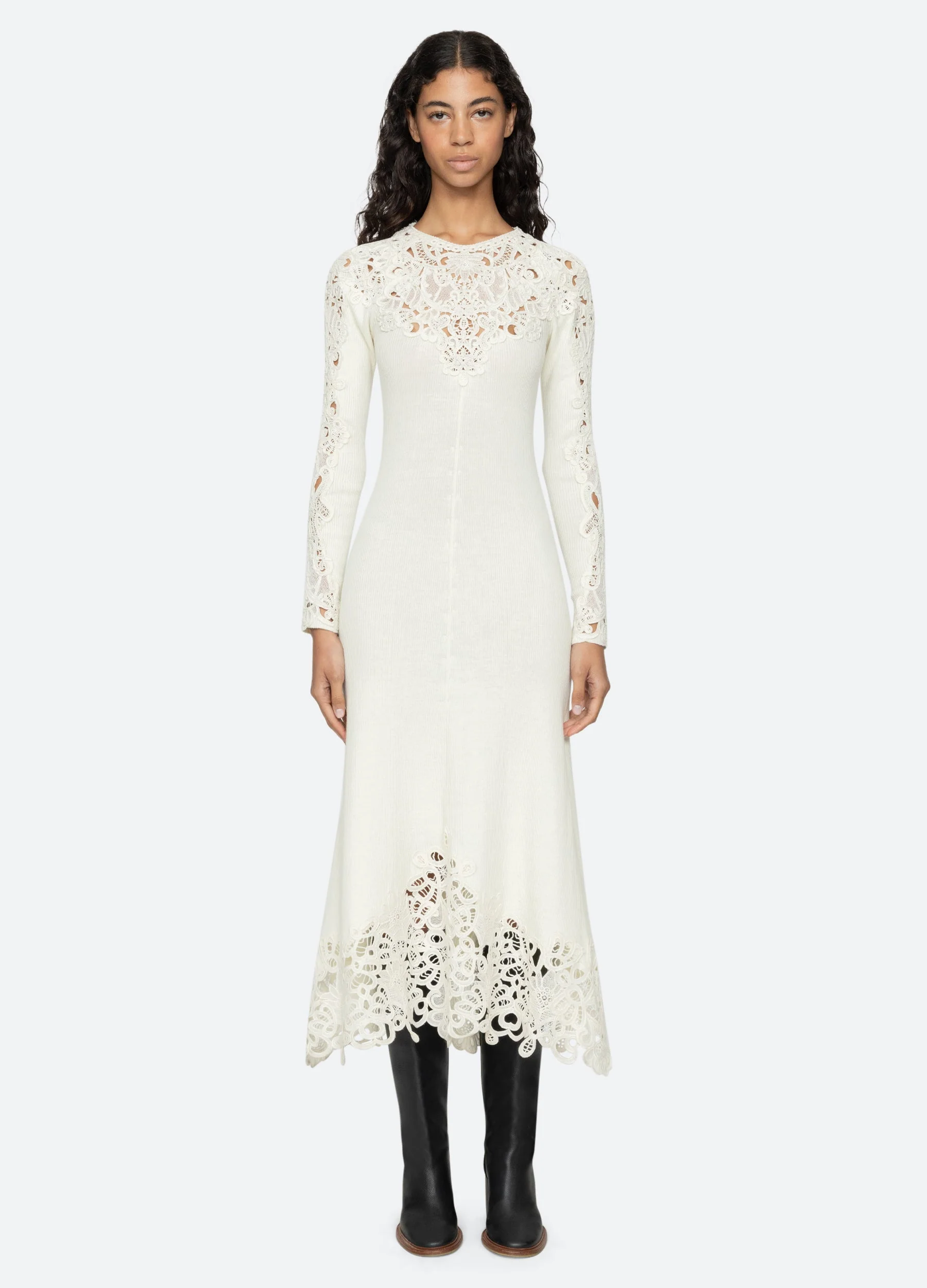 Sea NY Adelina L/S Dress - Cream - Image 7