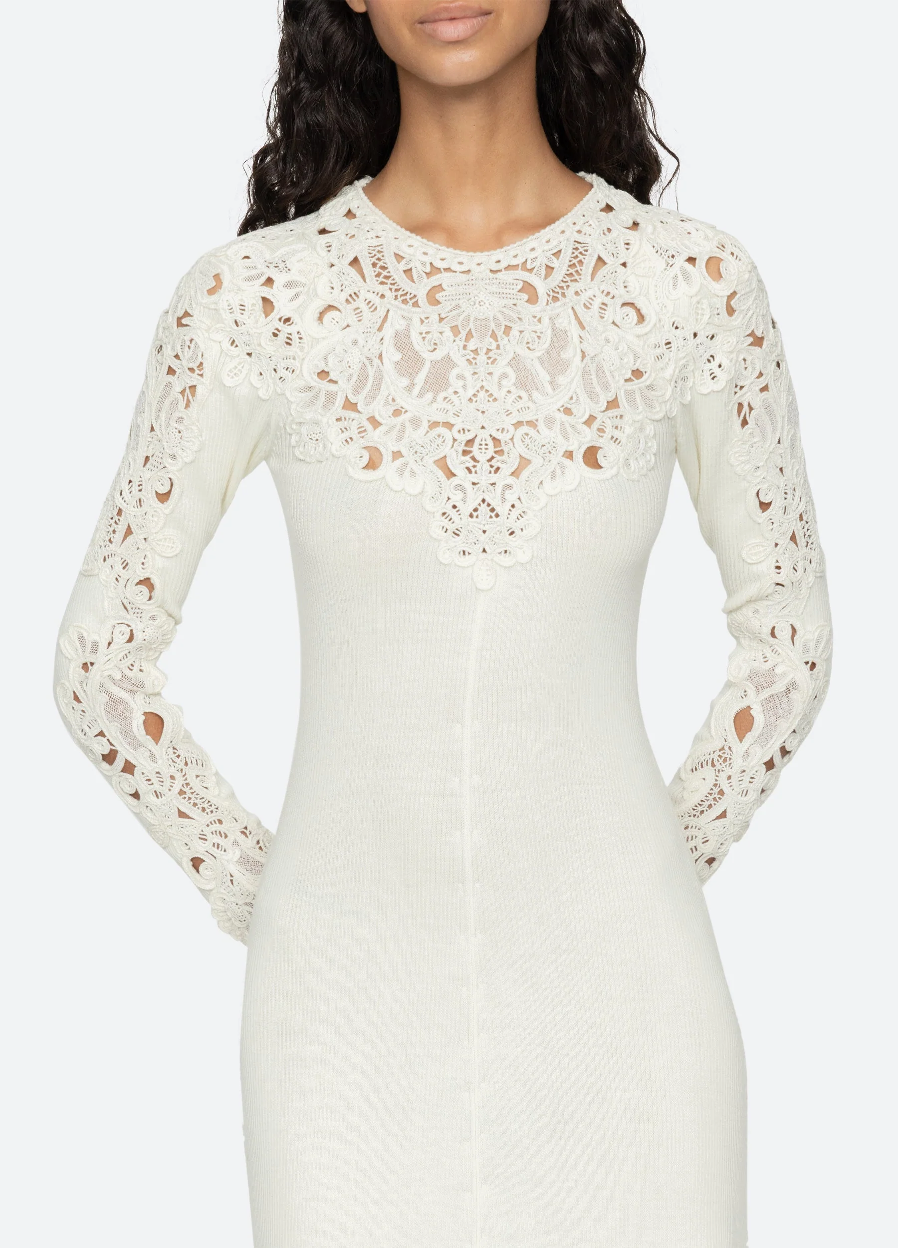 Sea NY Adelina L/S Dress - Cream - Image 8