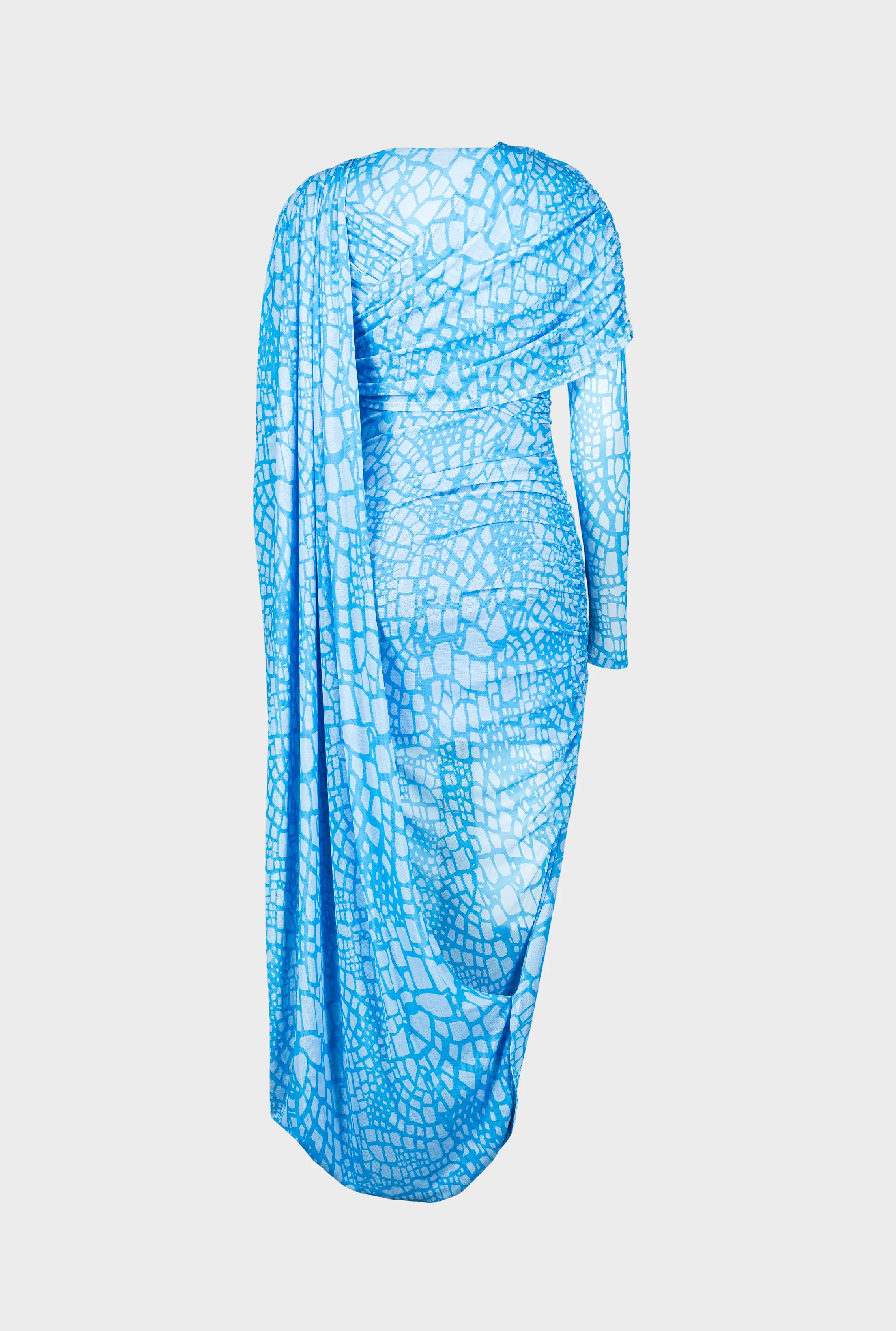 SAEMDI Reptile Printed Cape Dress - Image 6