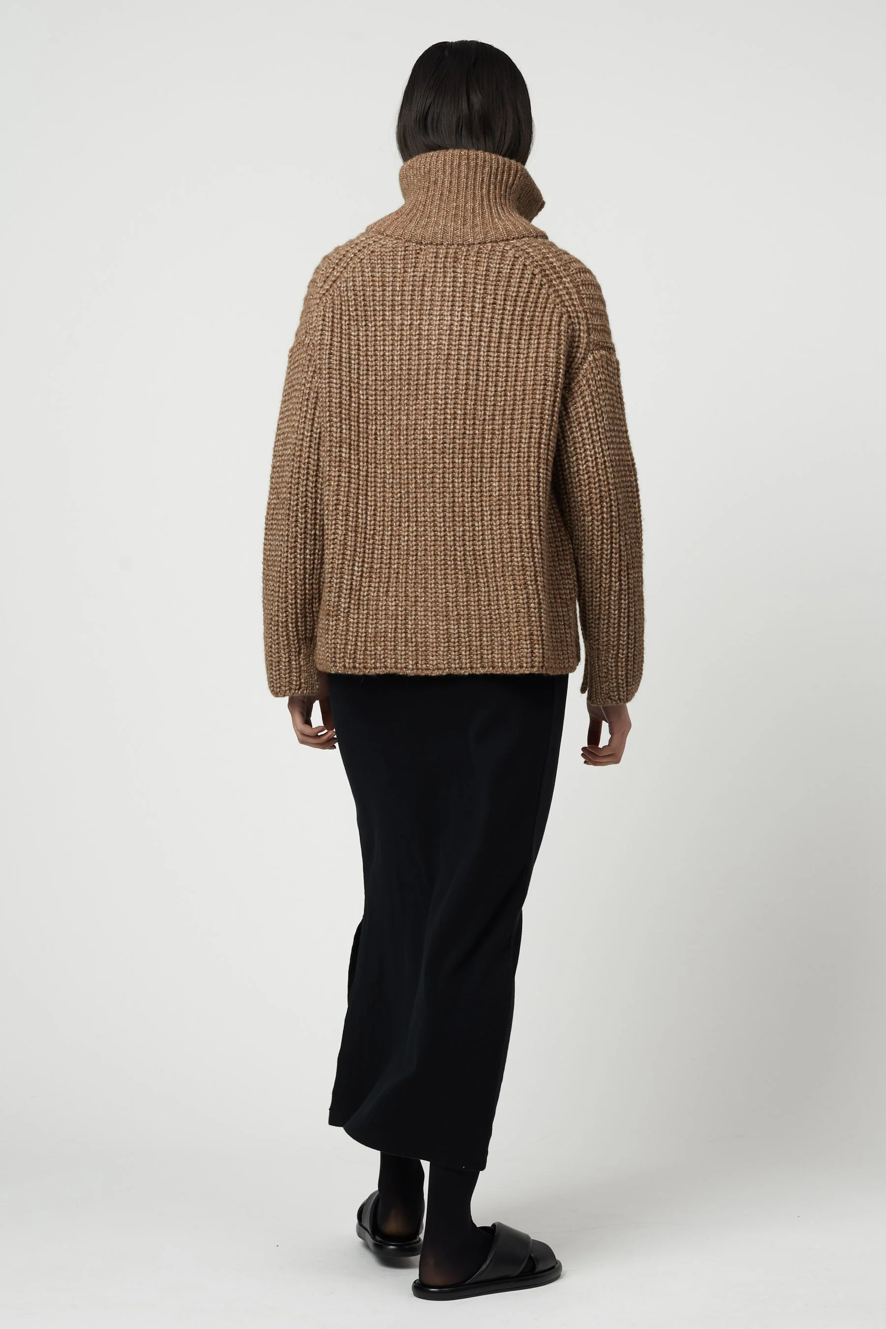 Atelier Delphine Alpaca Rib Cardigan - Brown - Image 4