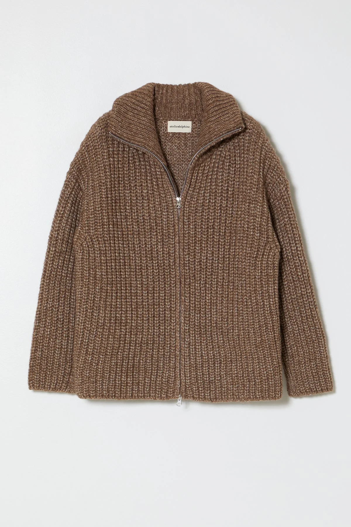 Atelier Delphine Alpaca Rib Cardigan - Brown - Image 7