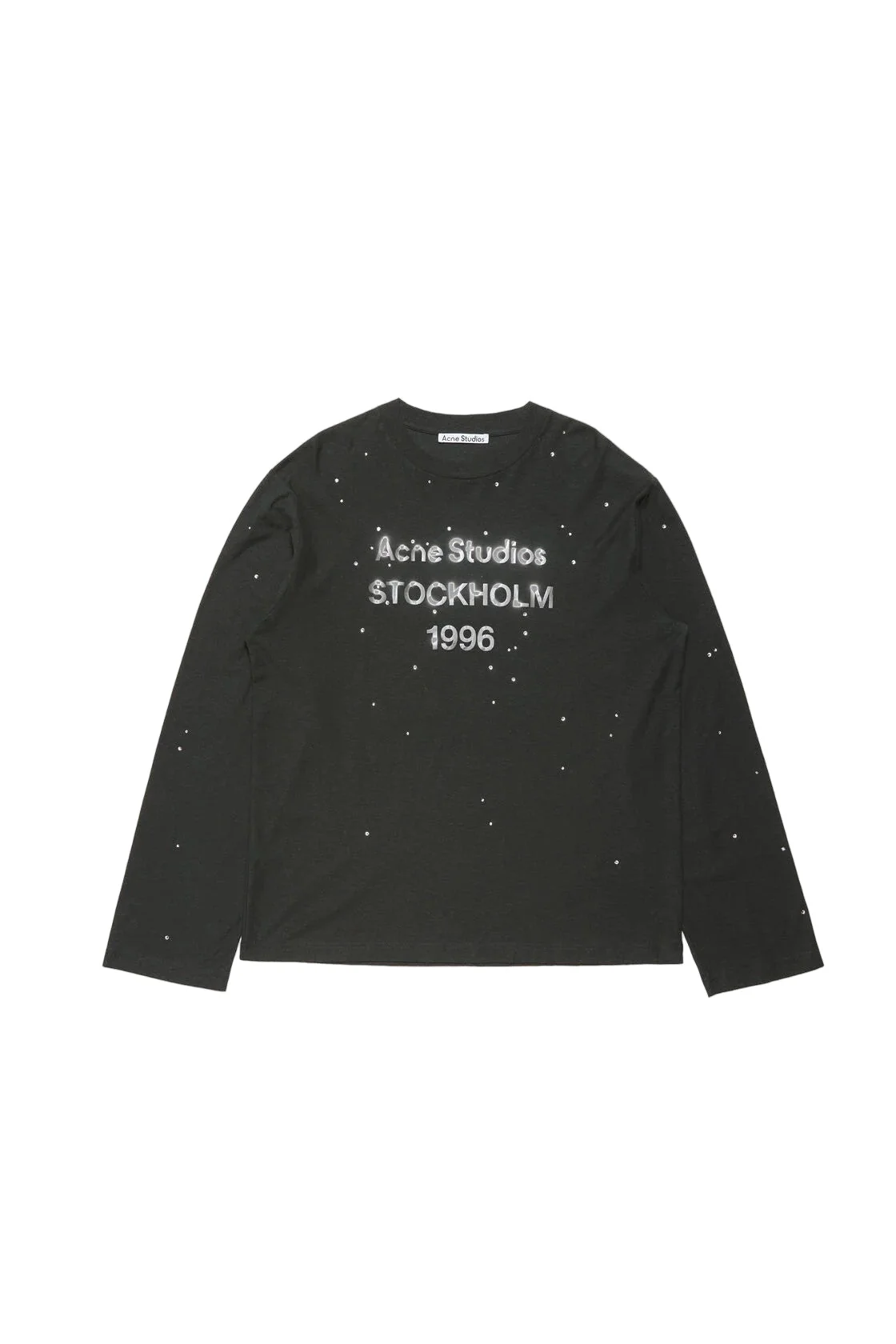 Acne Studios Logo Long Sleeve Crewneck T-Shirt - Black