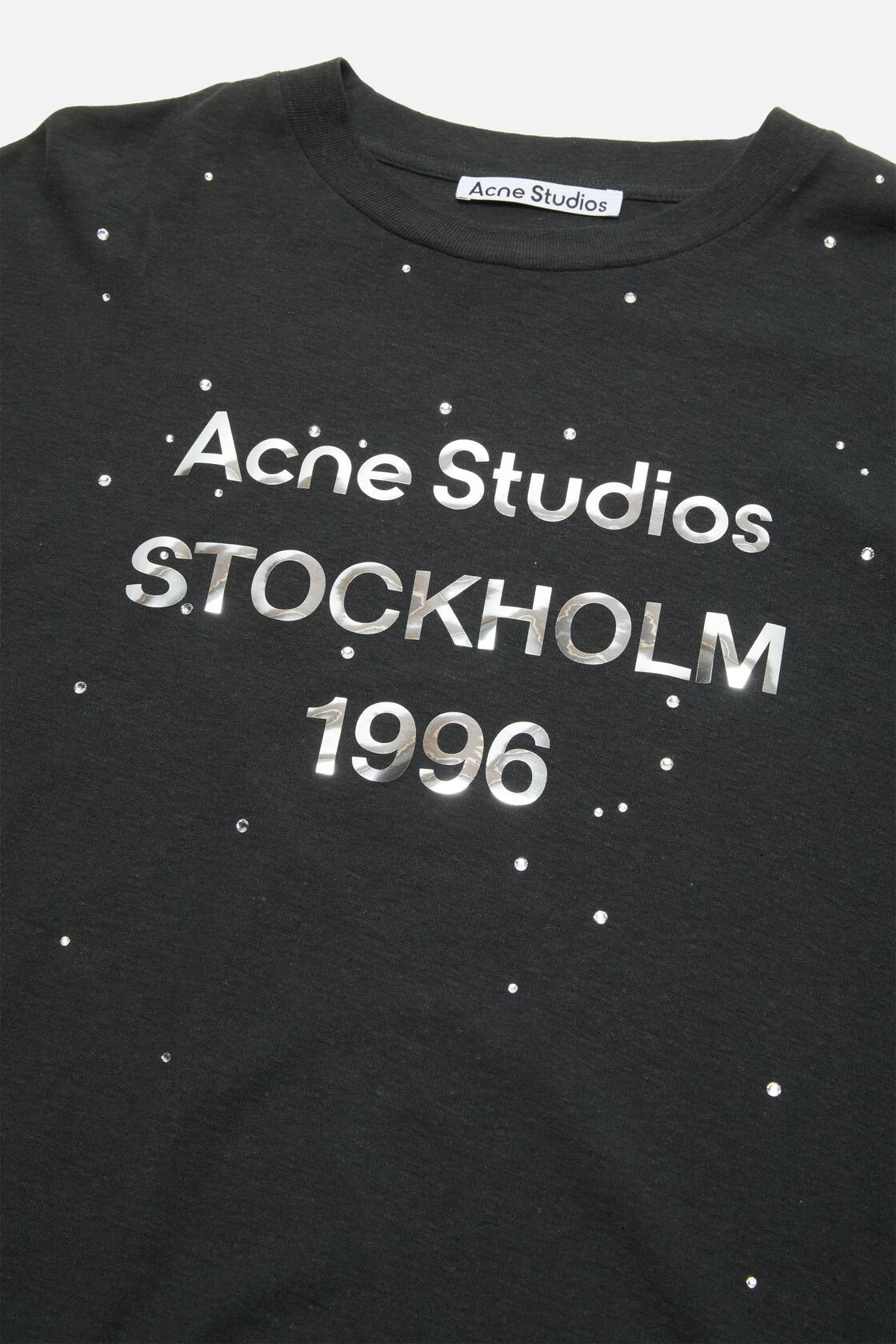 Acne Studios Logo Long Sleeve Crewneck T-Shirt - Black - Image 2