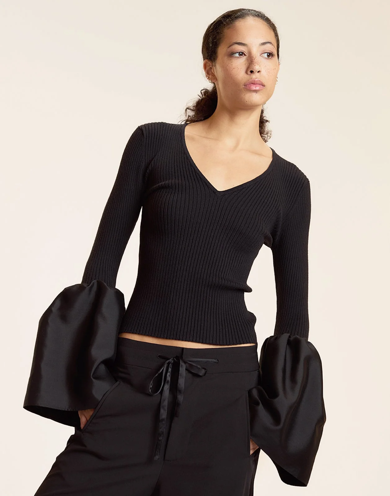 Cynthia Rowley Fiona Top - Black - Image 3