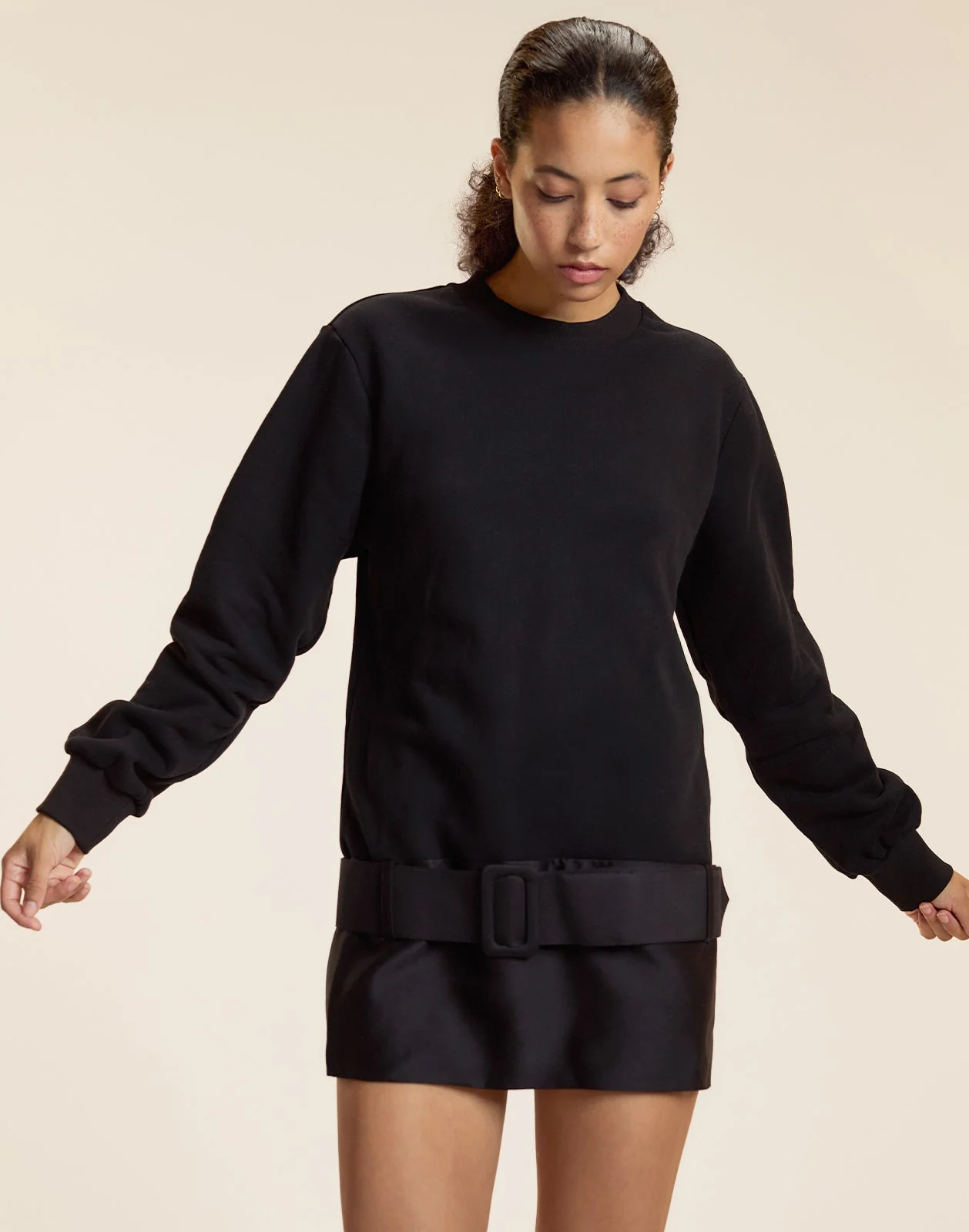 Cynthia Rowley Serena Sweatshirt Dress - Black - Image 2