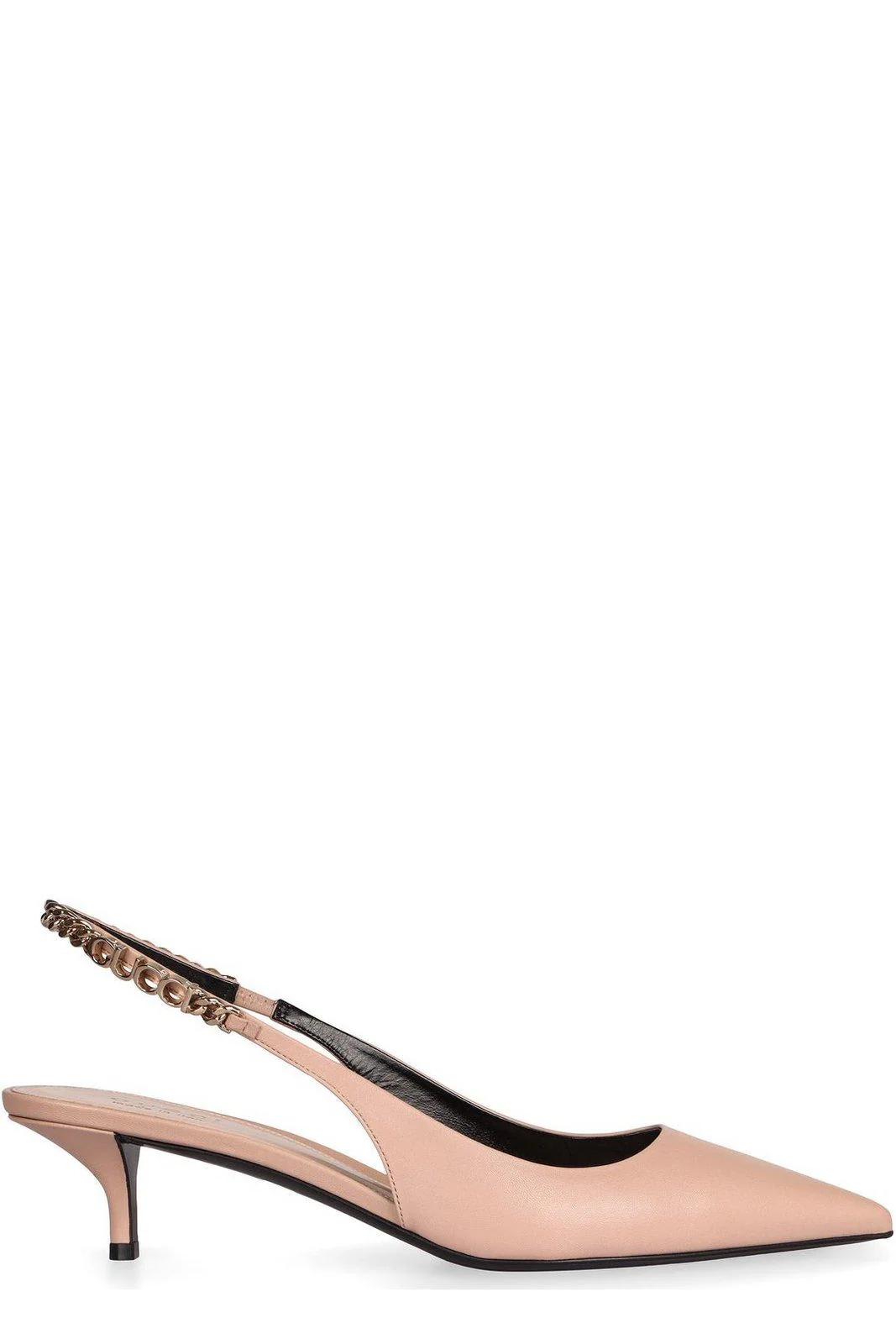 Gucci Signoria Logo Plaque Slingback Pumps - Light Pink