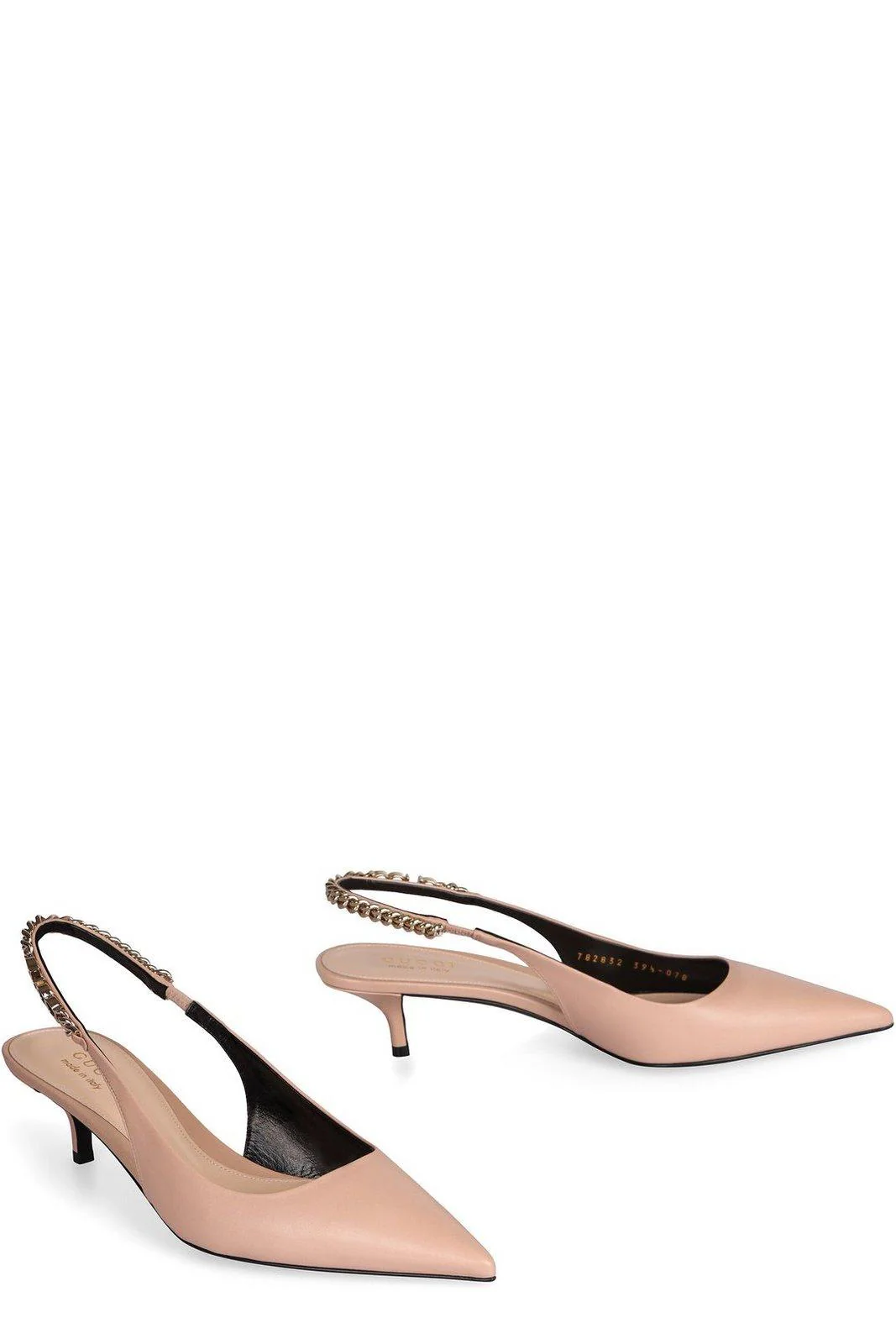 Gucci Signoria Logo Plaque Slingback Pumps - Light Pink - Image 2