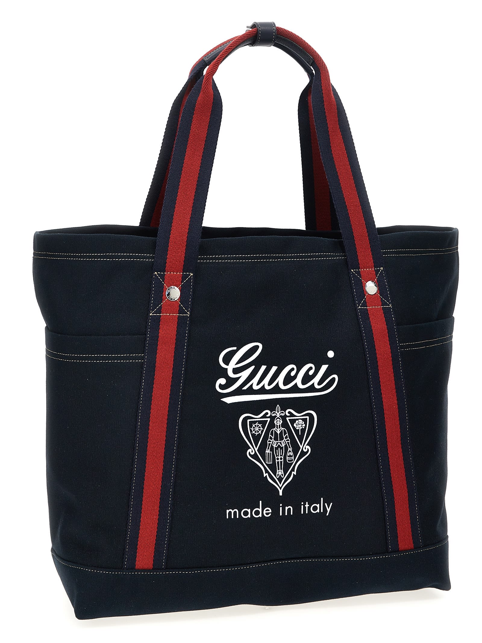 Gucci Large Coat Of Arms Shopping Bag - Blue - Image 3