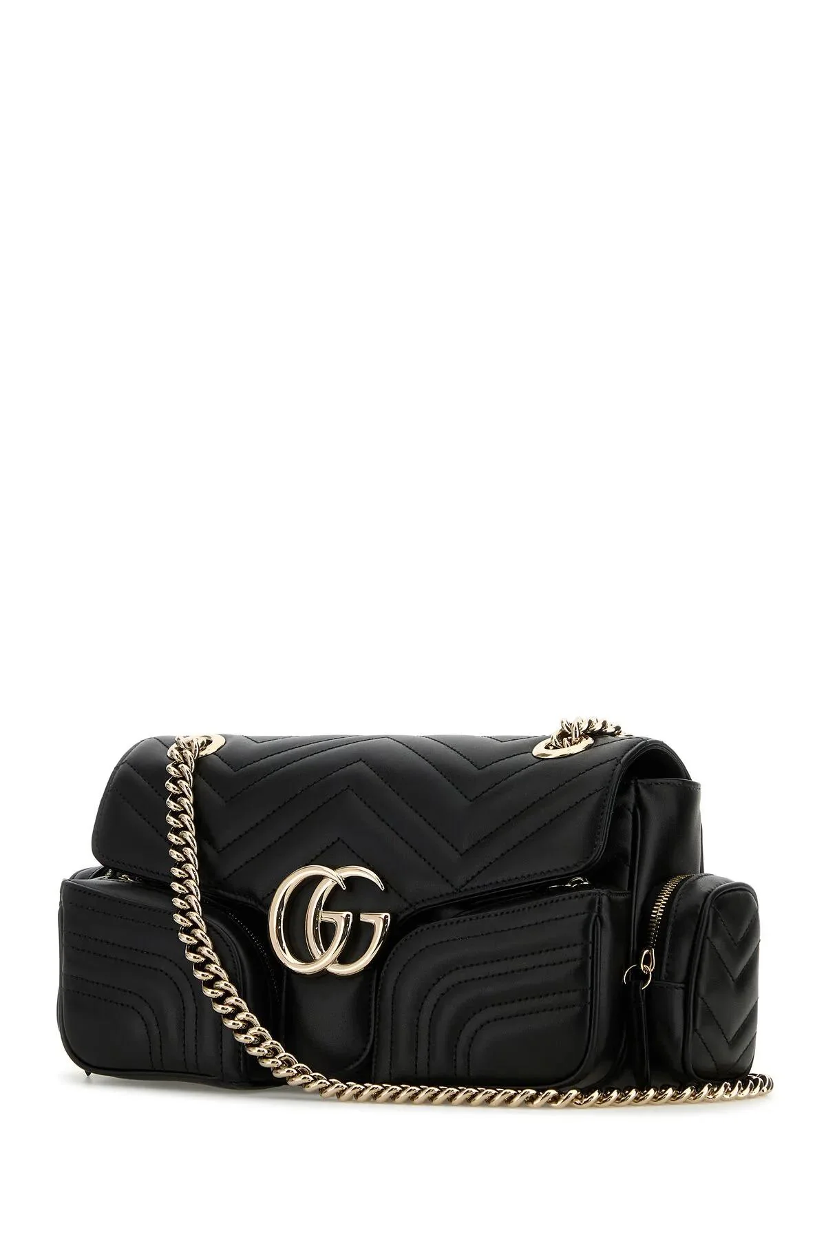 Gucci Small GG Marmont Shoulder Bag - Black - Image 2