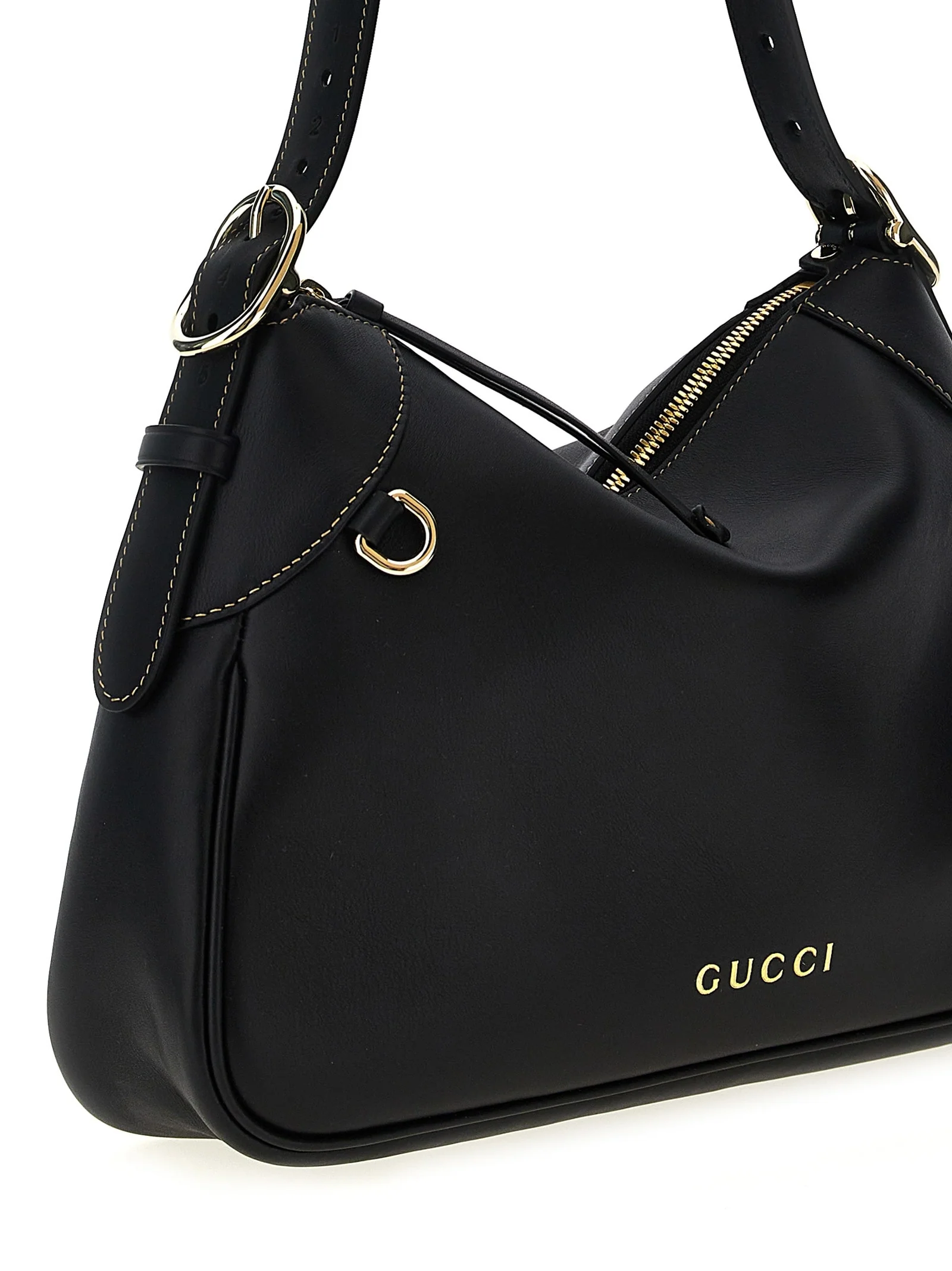 Gucci GG Emblem Medium Shoulder Bag - Black - Image 3