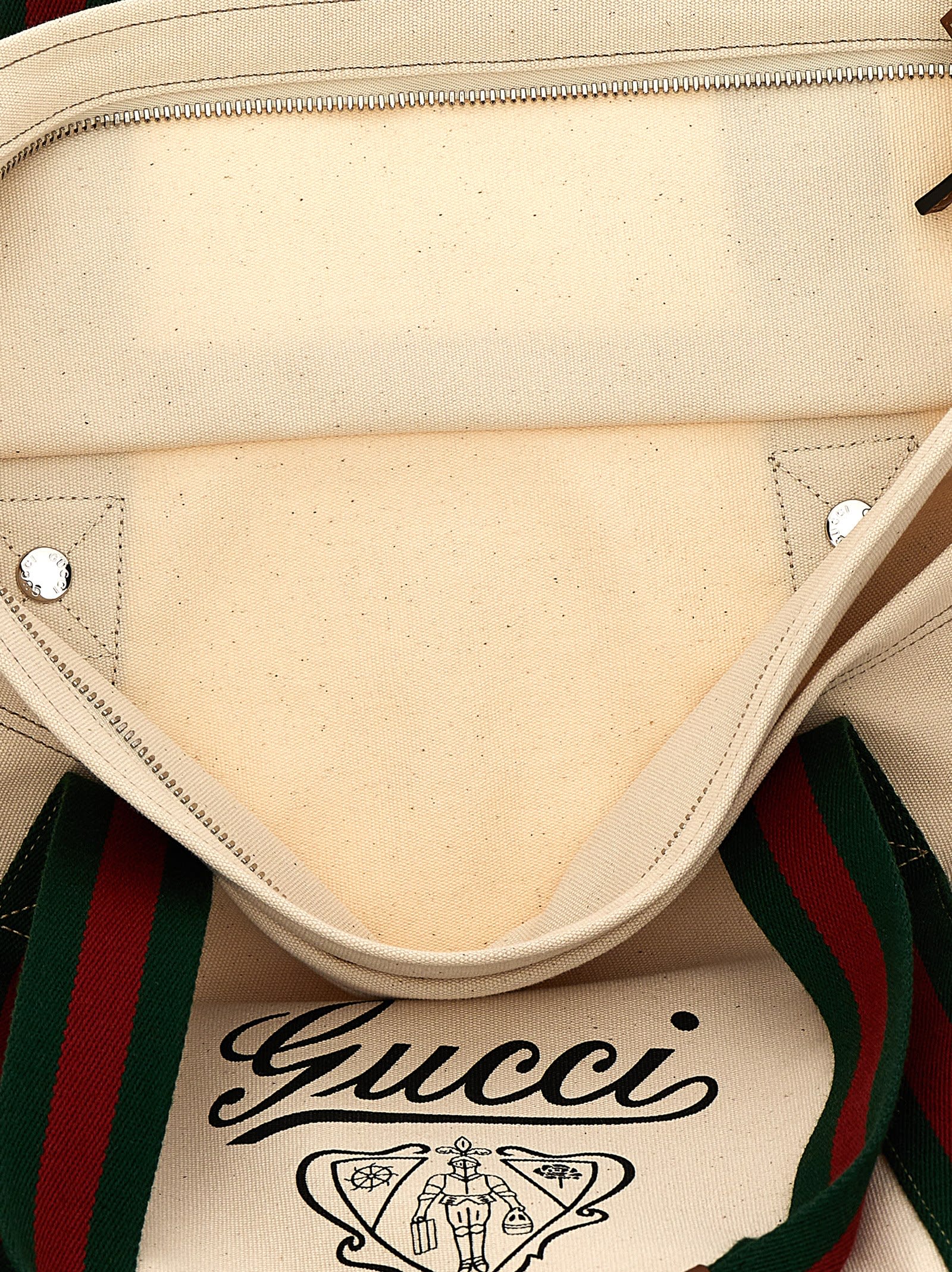 Gucci Large Coat Of Arms Shopping Bag - White - Image 4