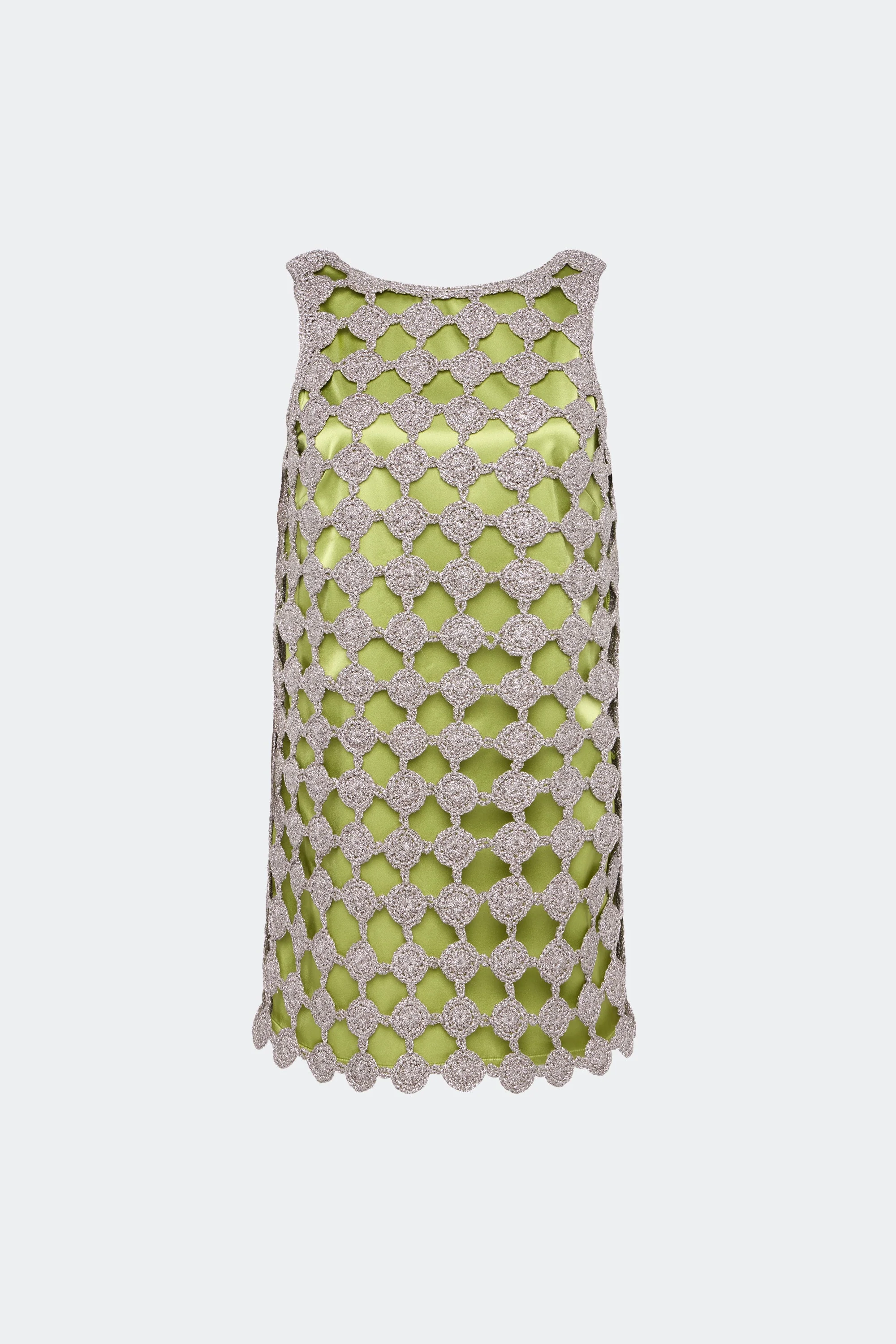 Simon Miller Sina Crochet Mini Dress - Moss/Satellite Silver - Image 4